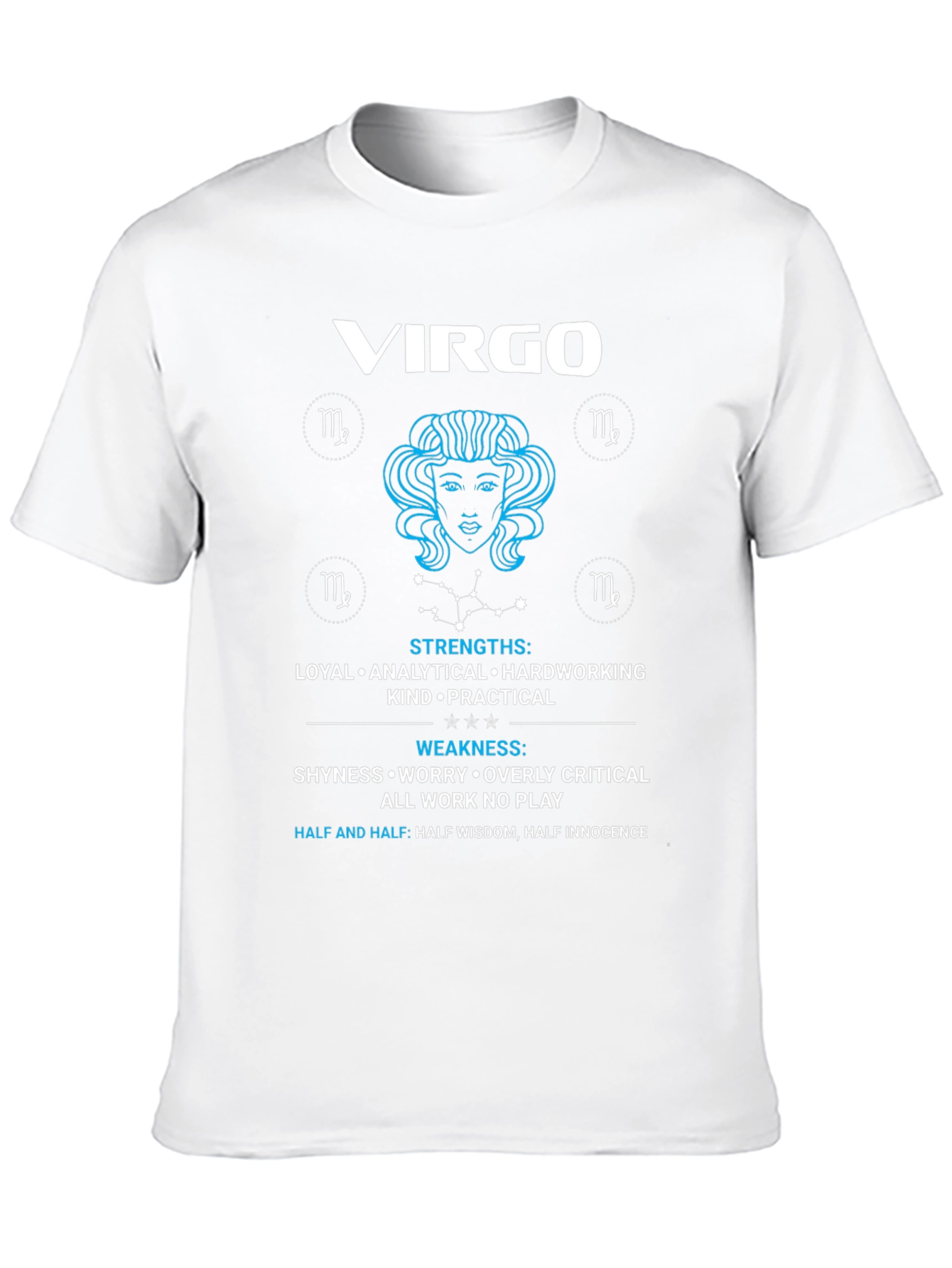 Virgo Zodiac Sign T-Shirt - Strengths & Weaknesses Design
