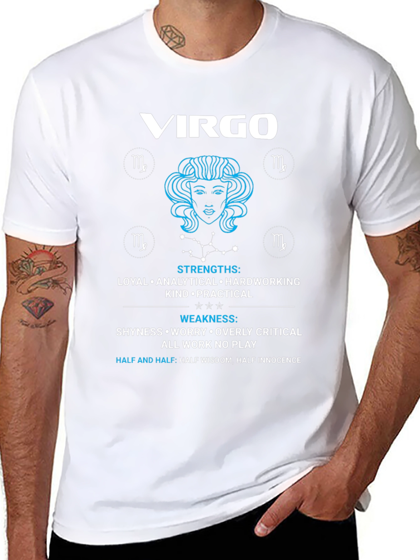 Virgo Zodiac Sign T-Shirt - Strengths & Weaknesses Design