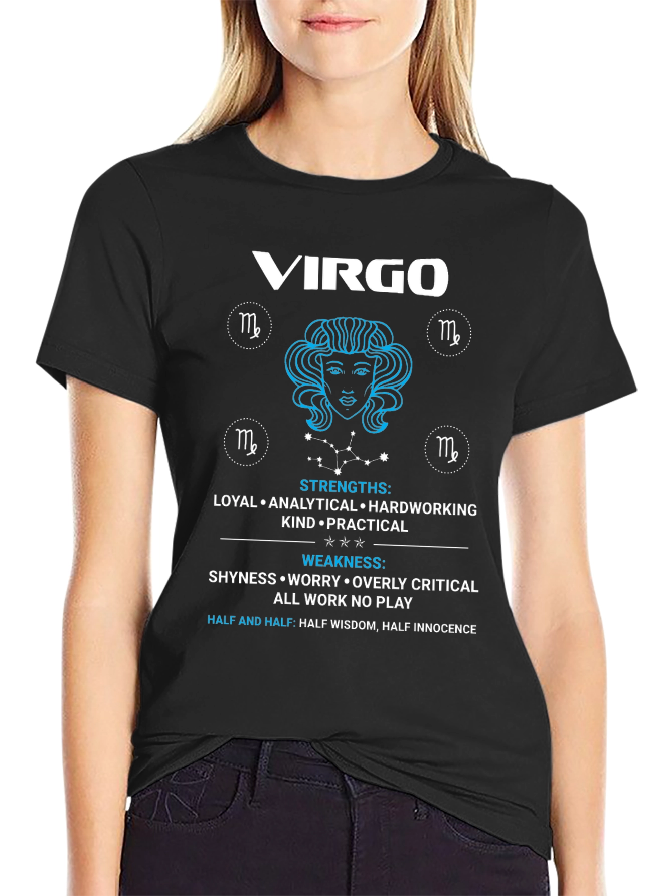 Virgo Zodiac Sign T-Shirt - Strengths & Weaknesses Design