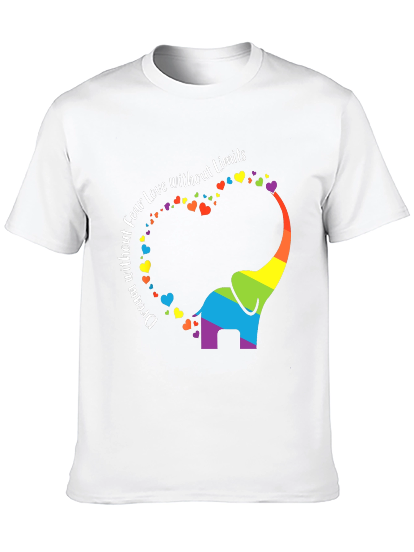Rainbow Elephant Dream Love Fear Limits Graphic Tee
