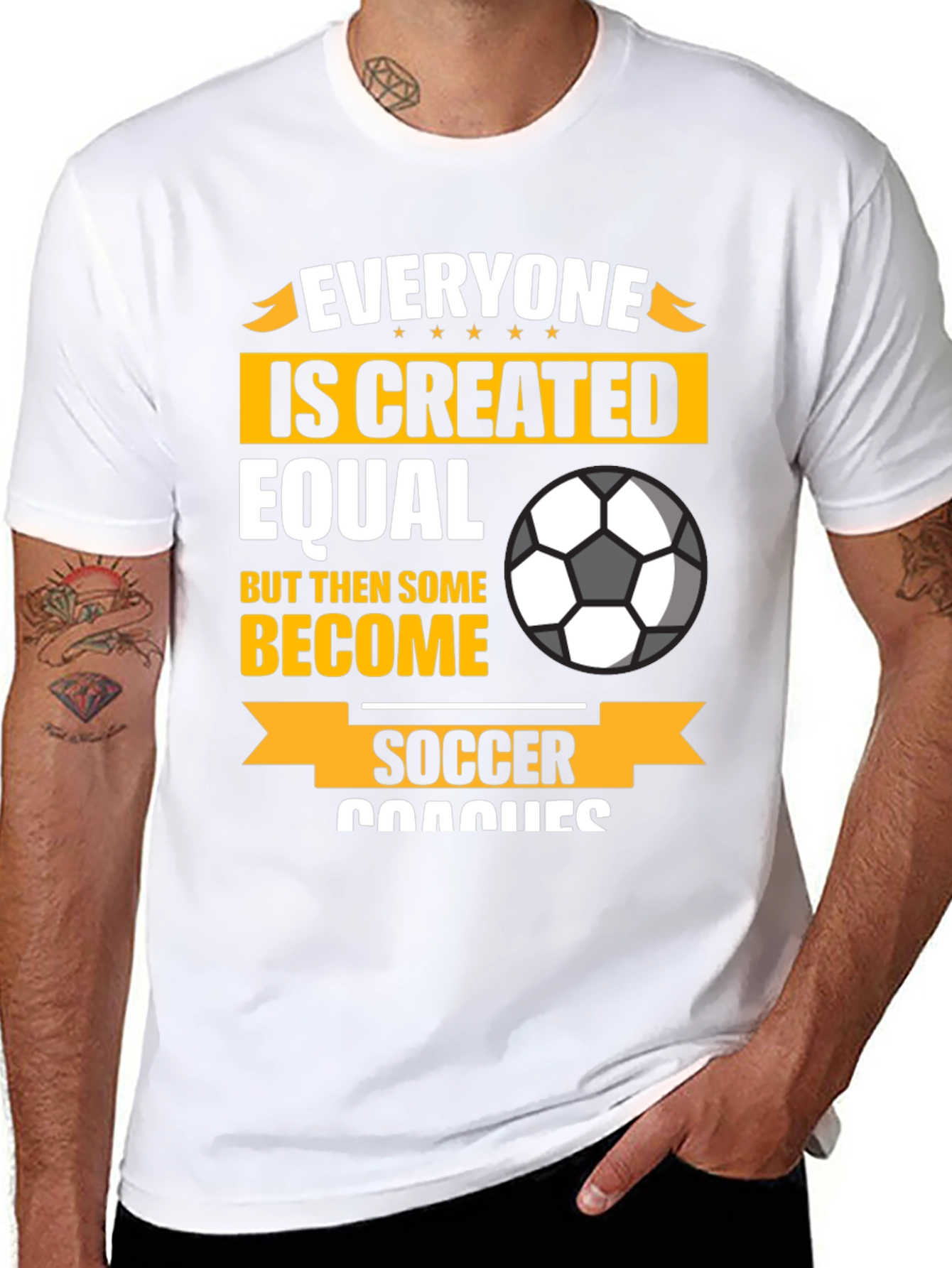 Soccer Coach Graphic T-Shirt - Everyone is Created Equal