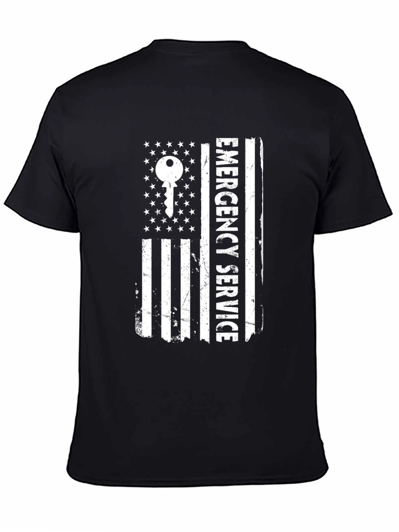 Emergency Service Key American Flag Graphic Tee