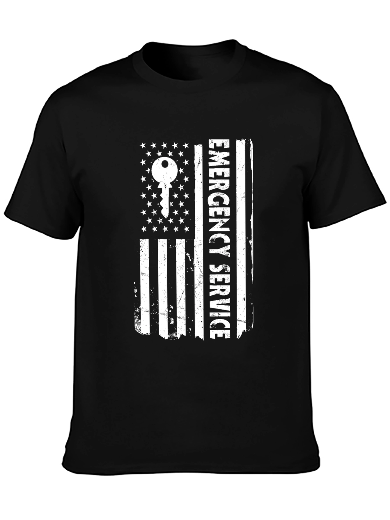 Emergency Service Key American Flag Graphic Tee