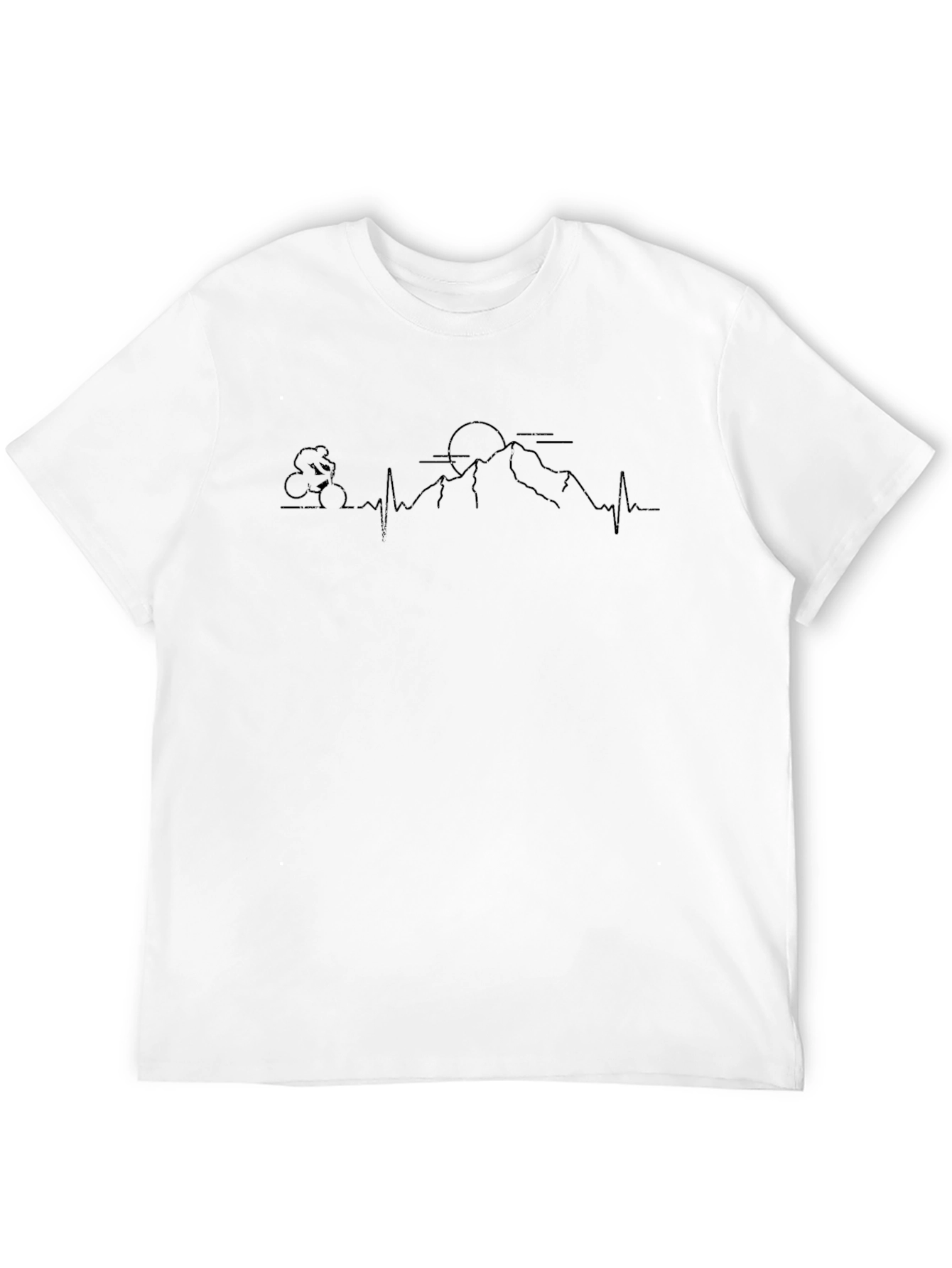 Mountains Heartbeat Black T-Shirt