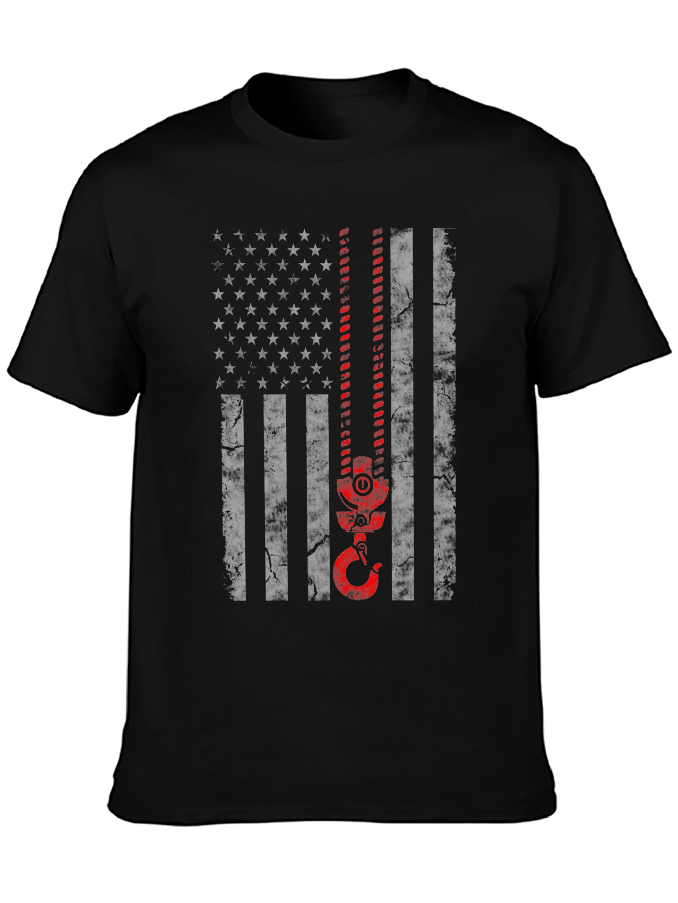 American Flag Crane Operator T-Shirt