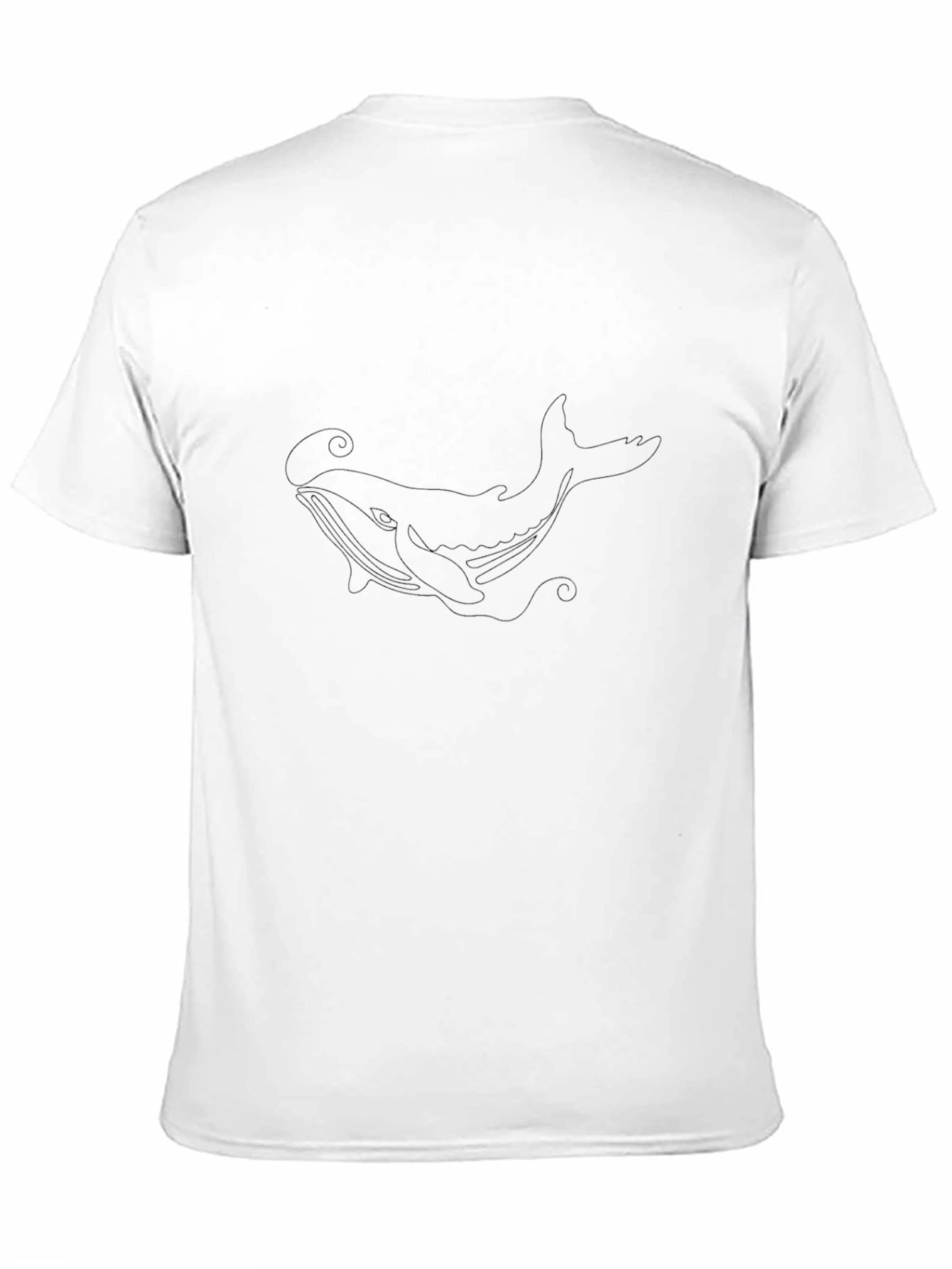 Whale Outline Black Graphic T-Shirt