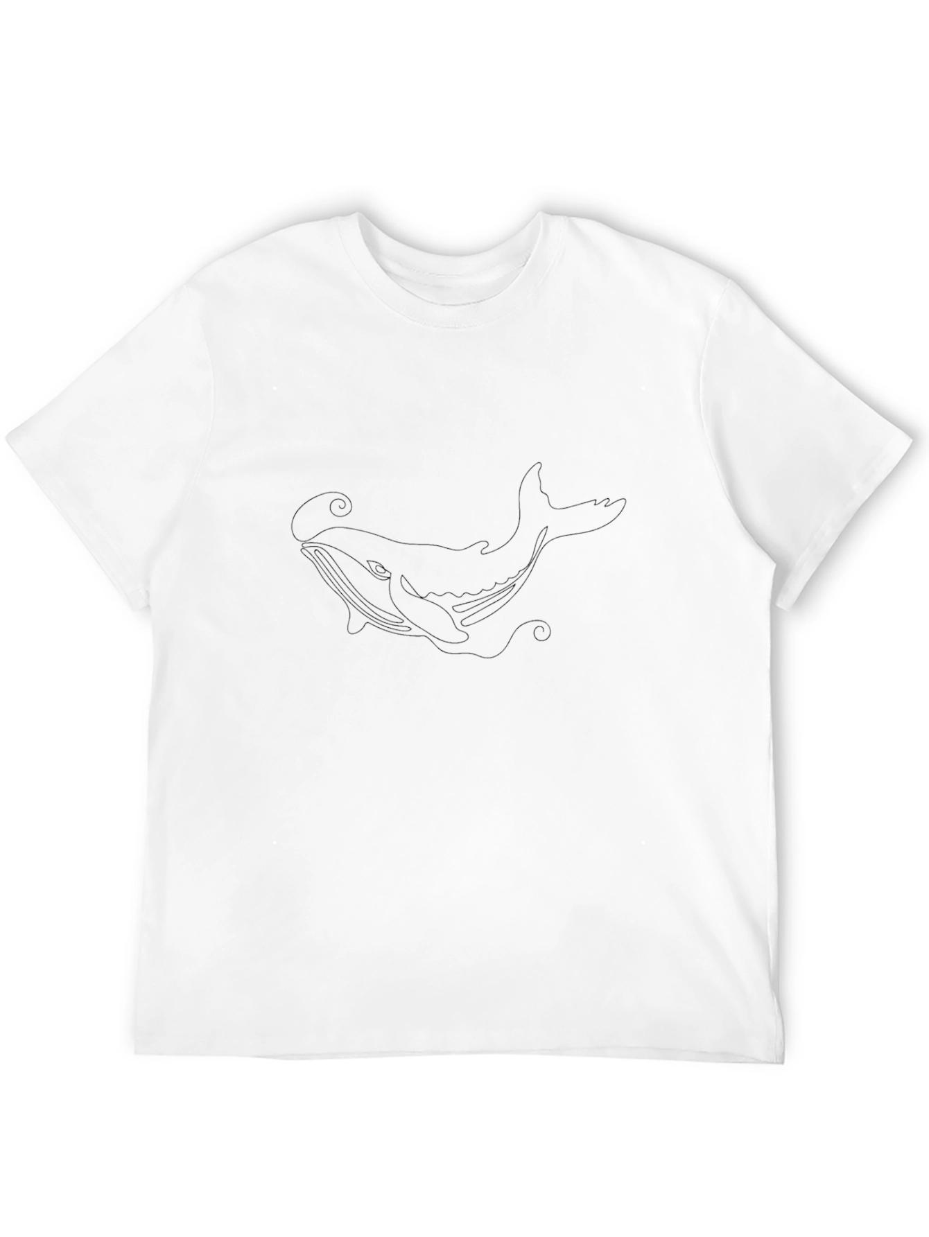 Whale Outline Black Graphic T-Shirt
