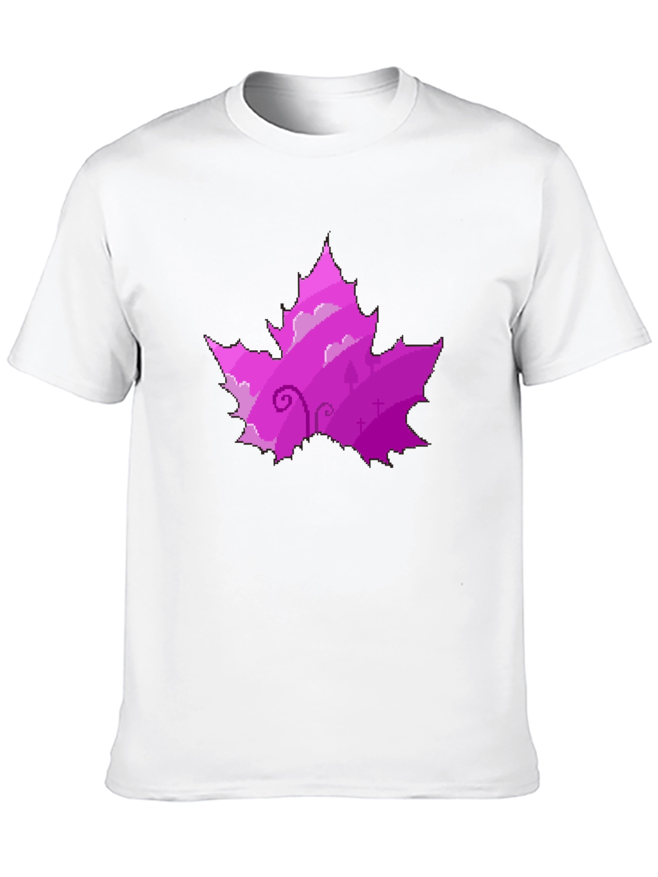 Pixelated Purple Maple Leaf T-Shirt