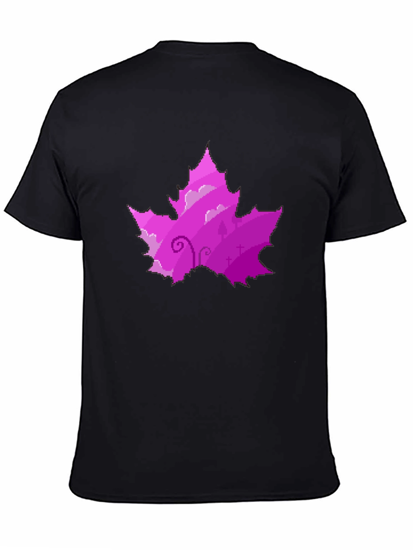 Pixelated Purple Maple Leaf T-Shirt