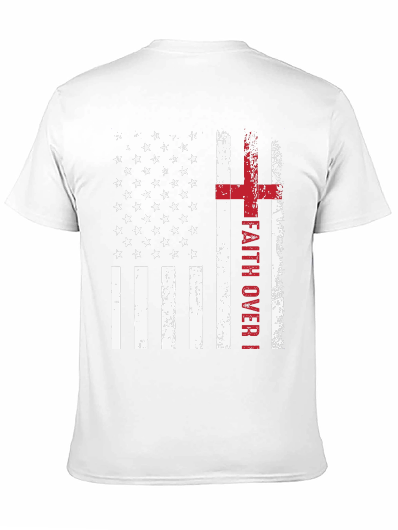 Faith Over Flag T-Shirt Christian Patriotic USA Flag