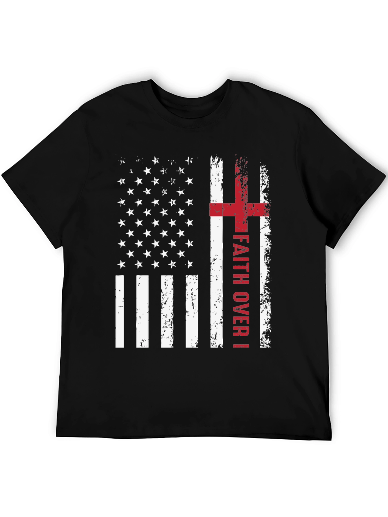 Faith Over Flag T-Shirt Christian Patriotic USA Flag
