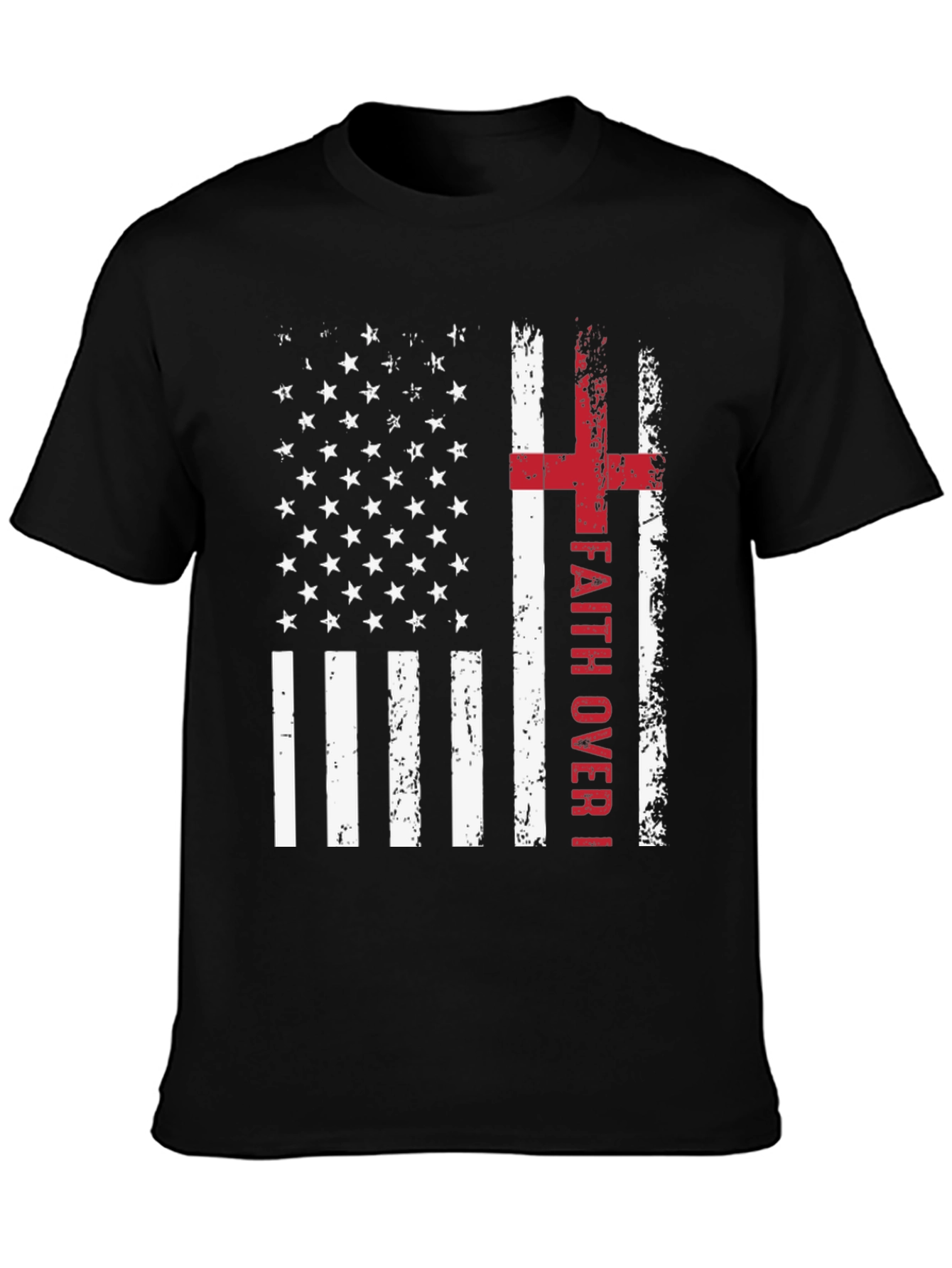 Faith Over Flag T-Shirt Christian Patriotic USA Flag