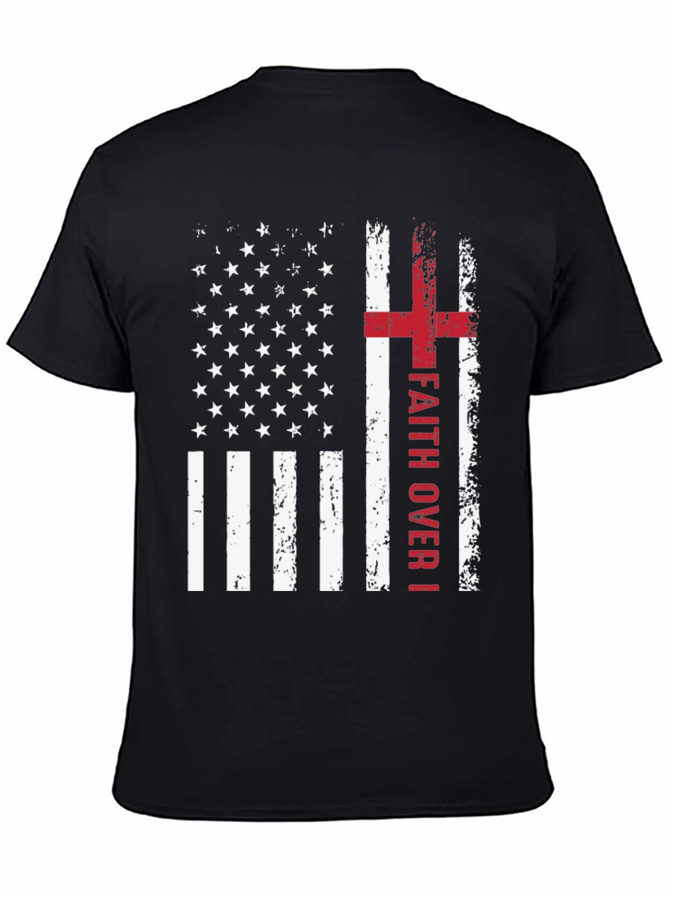 Faith Over Flag T-Shirt Christian Patriotic USA Flag