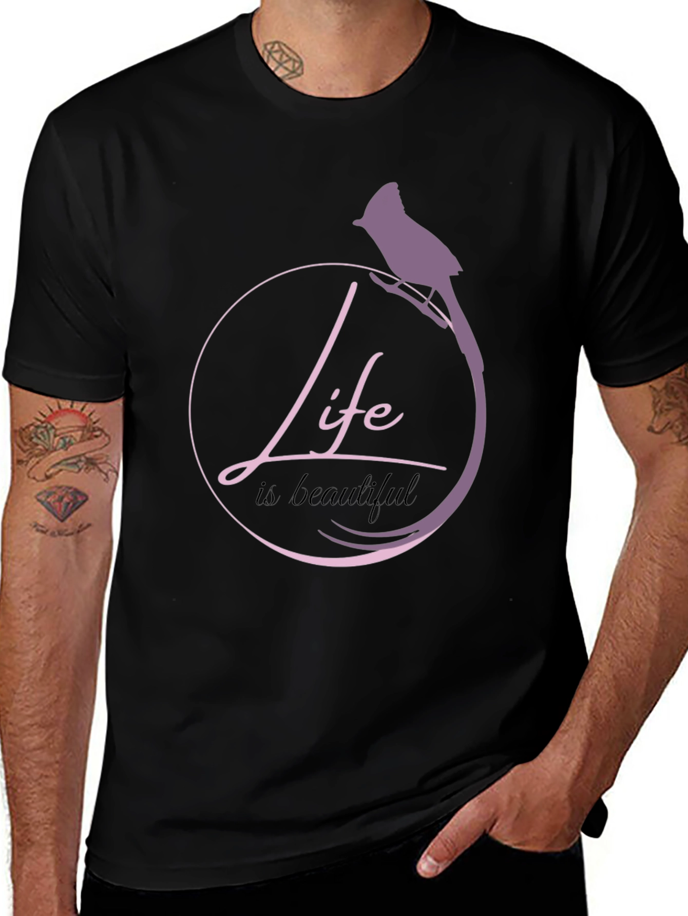 Life is Beautiful Bird Graphic T-Shirt