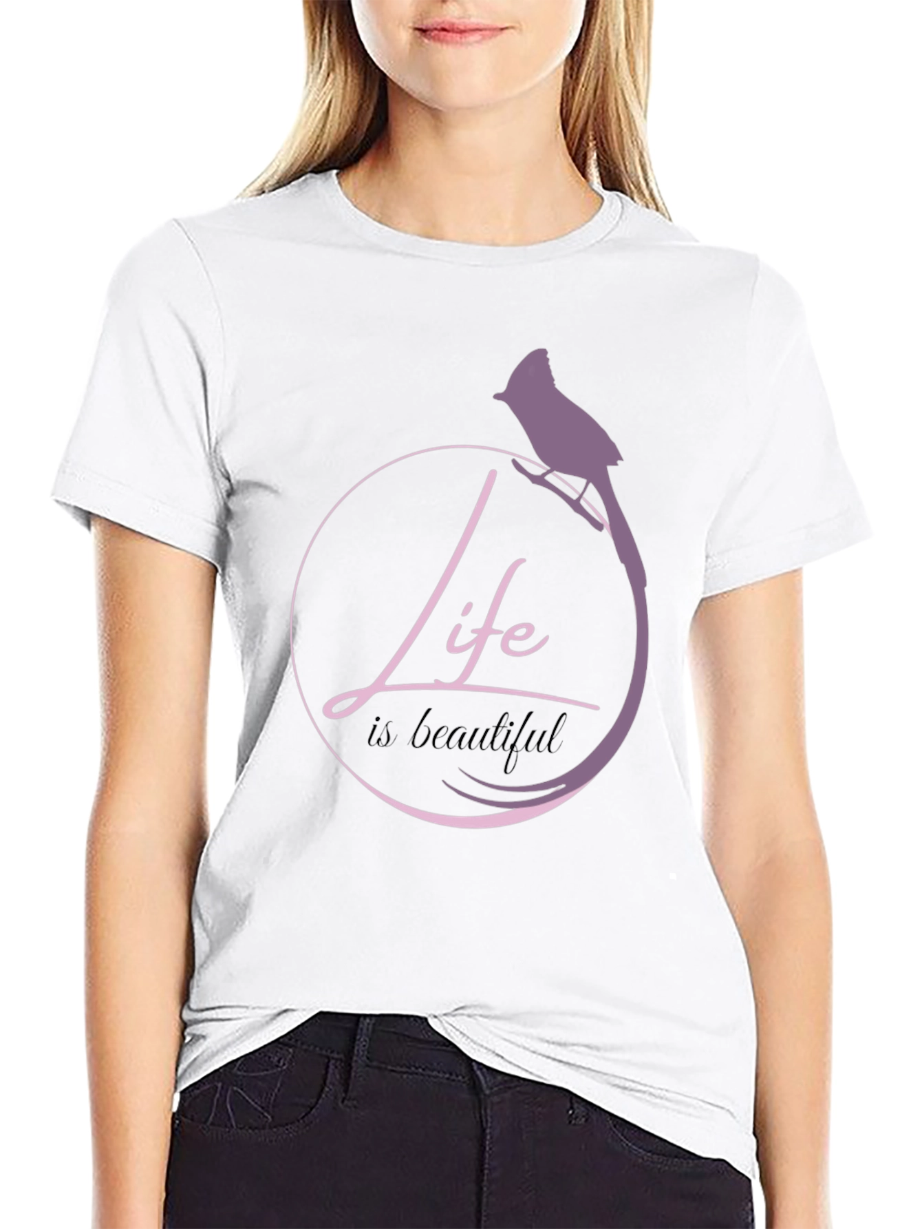 Life is Beautiful Bird Graphic T-Shirt
