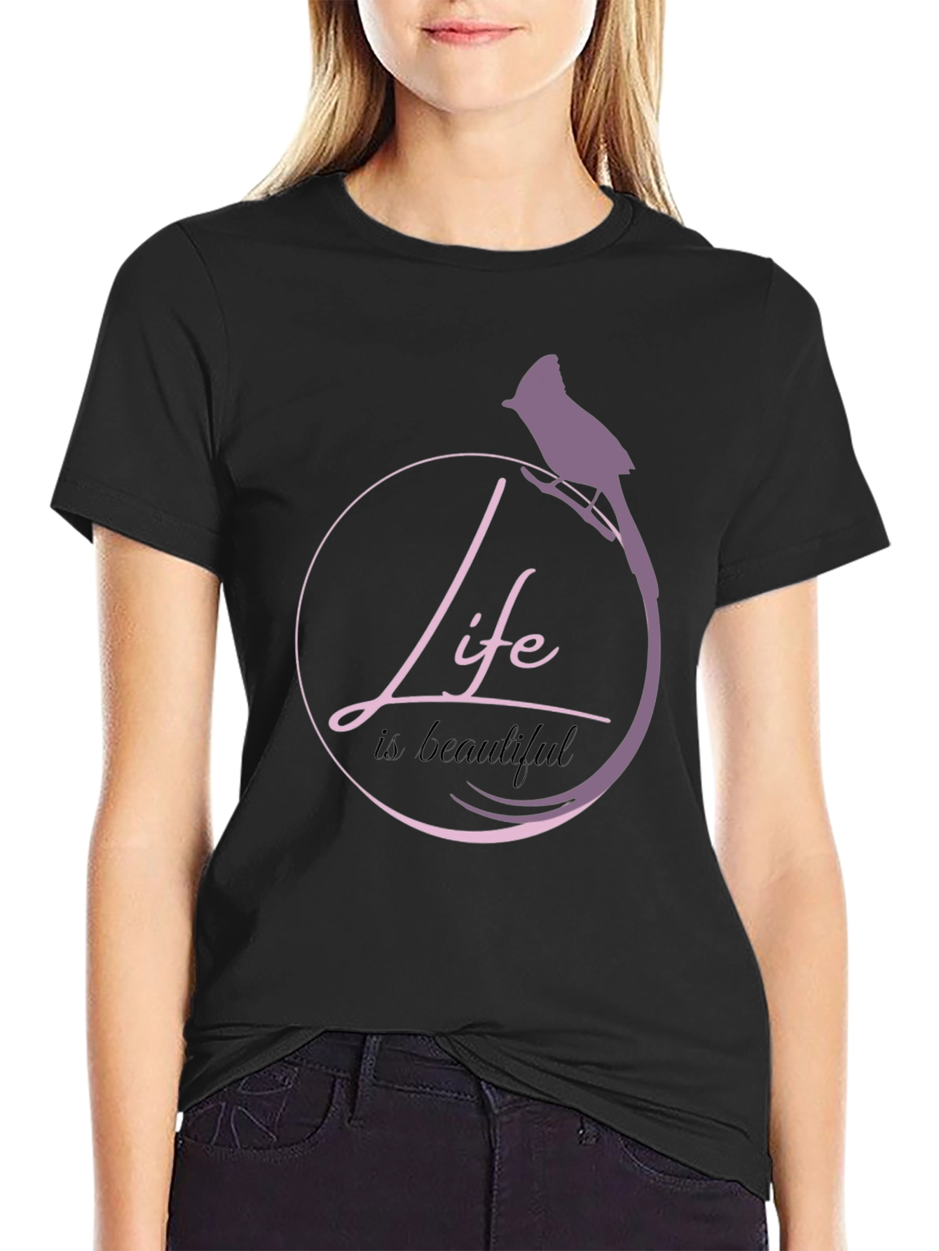 Life is Beautiful Bird Graphic T-Shirt