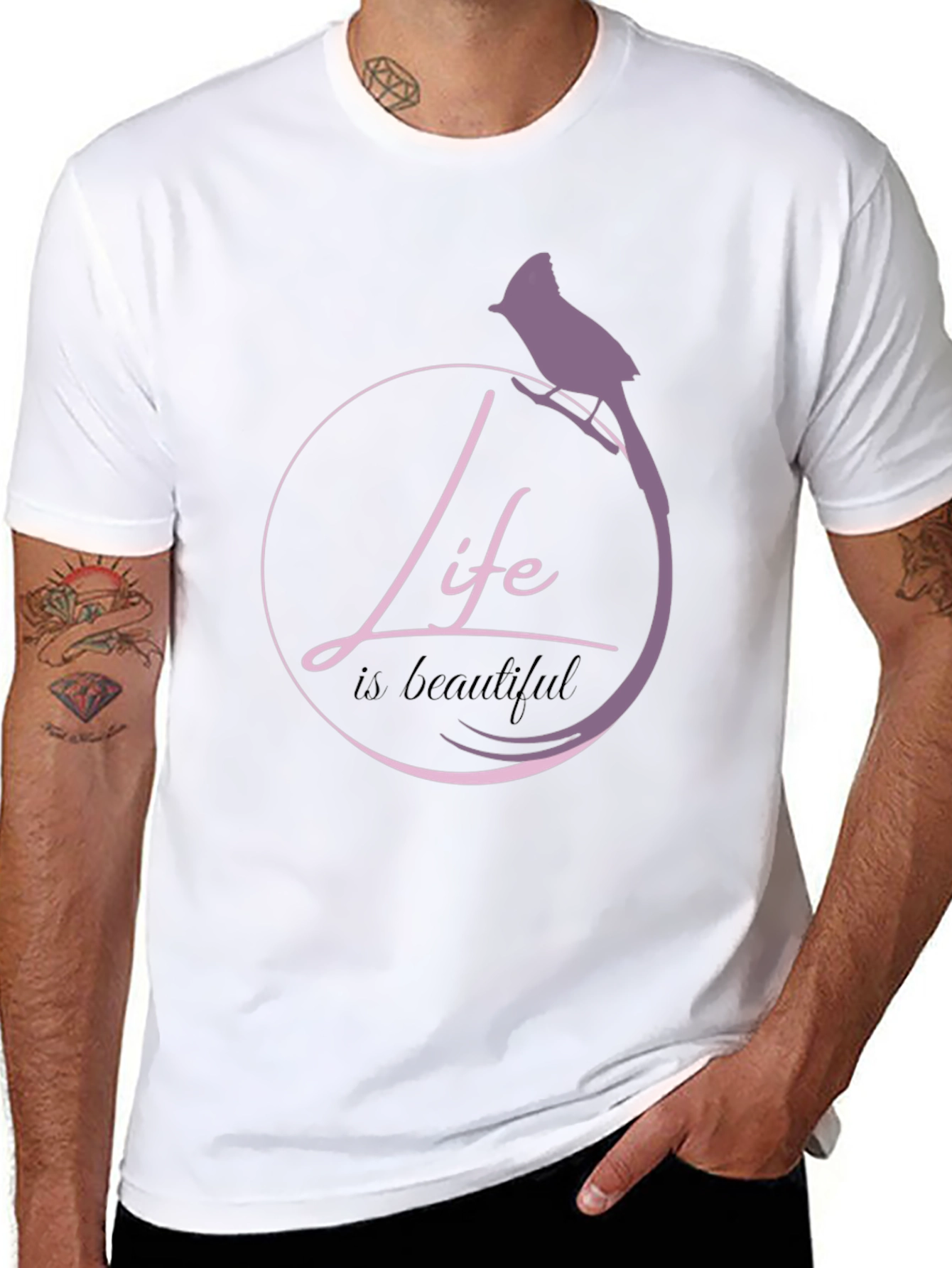 Life is Beautiful Bird Graphic T-Shirt