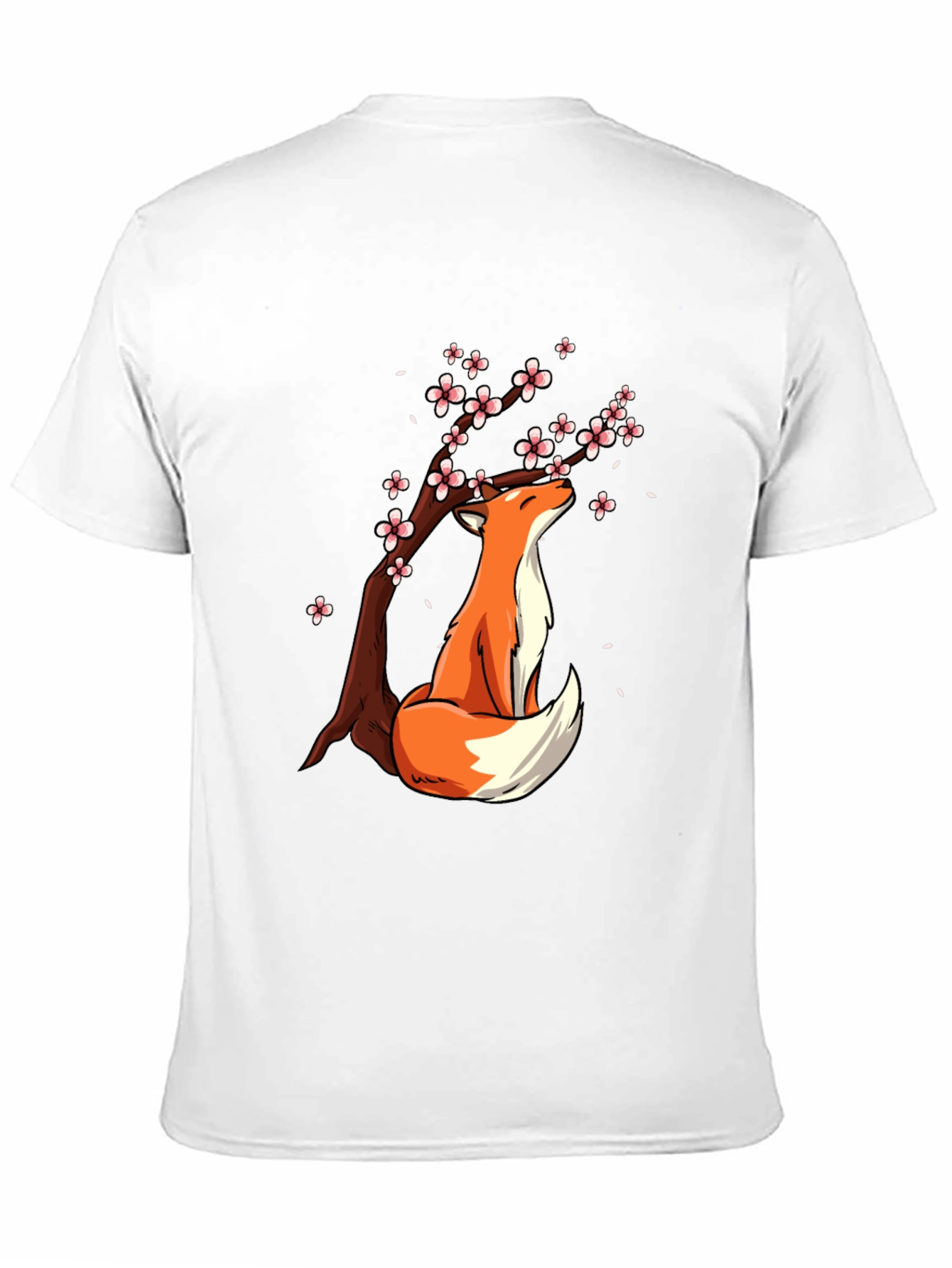 Fox Under Blossoms Graphic Tee - Stylish Casual Wear