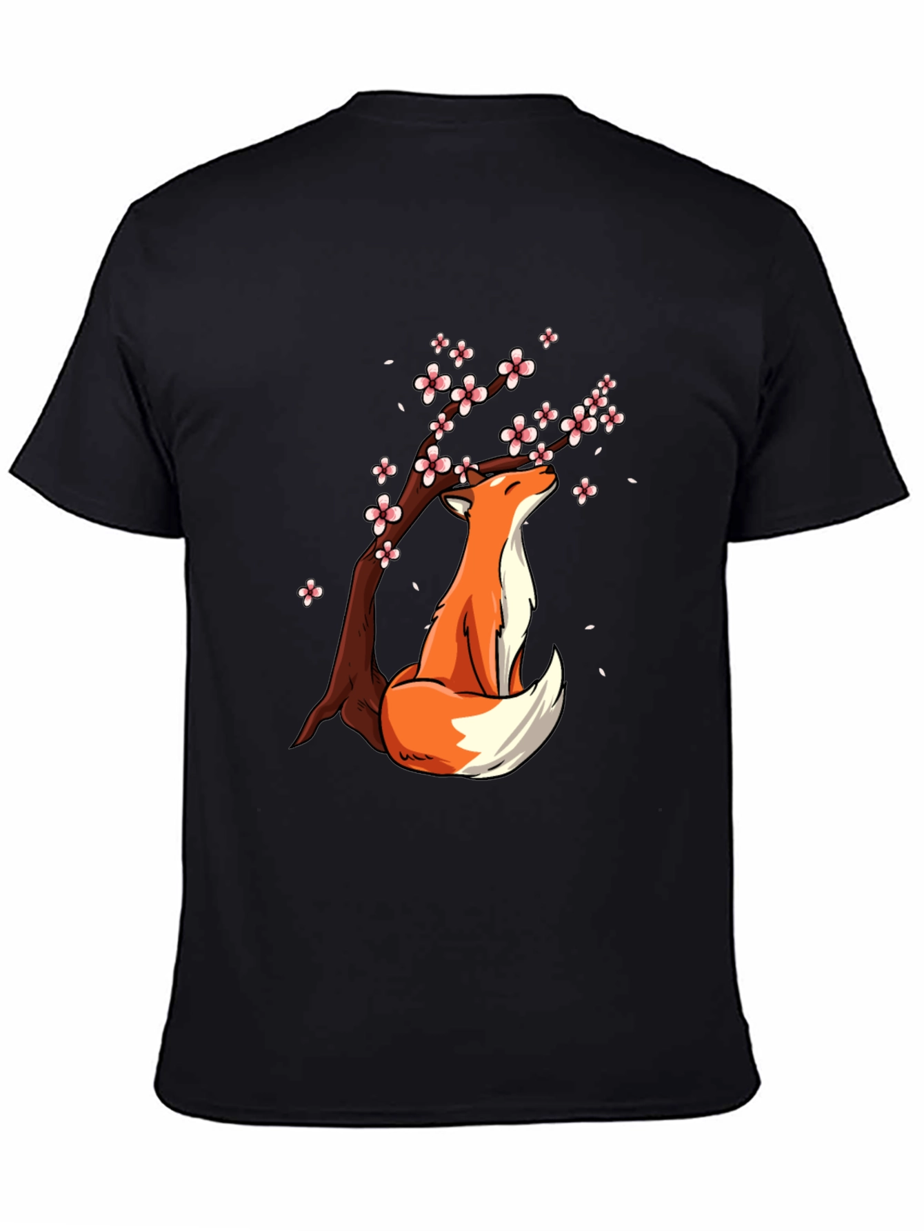Fox Under Blossoms Graphic Tee - Stylish Casual Wear
