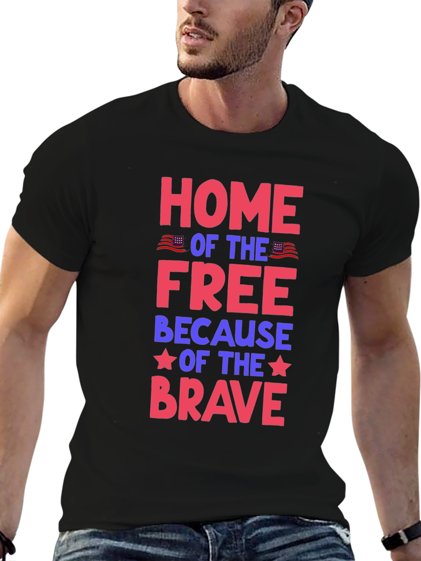 Patriotic Home of the Free Graphic Tee