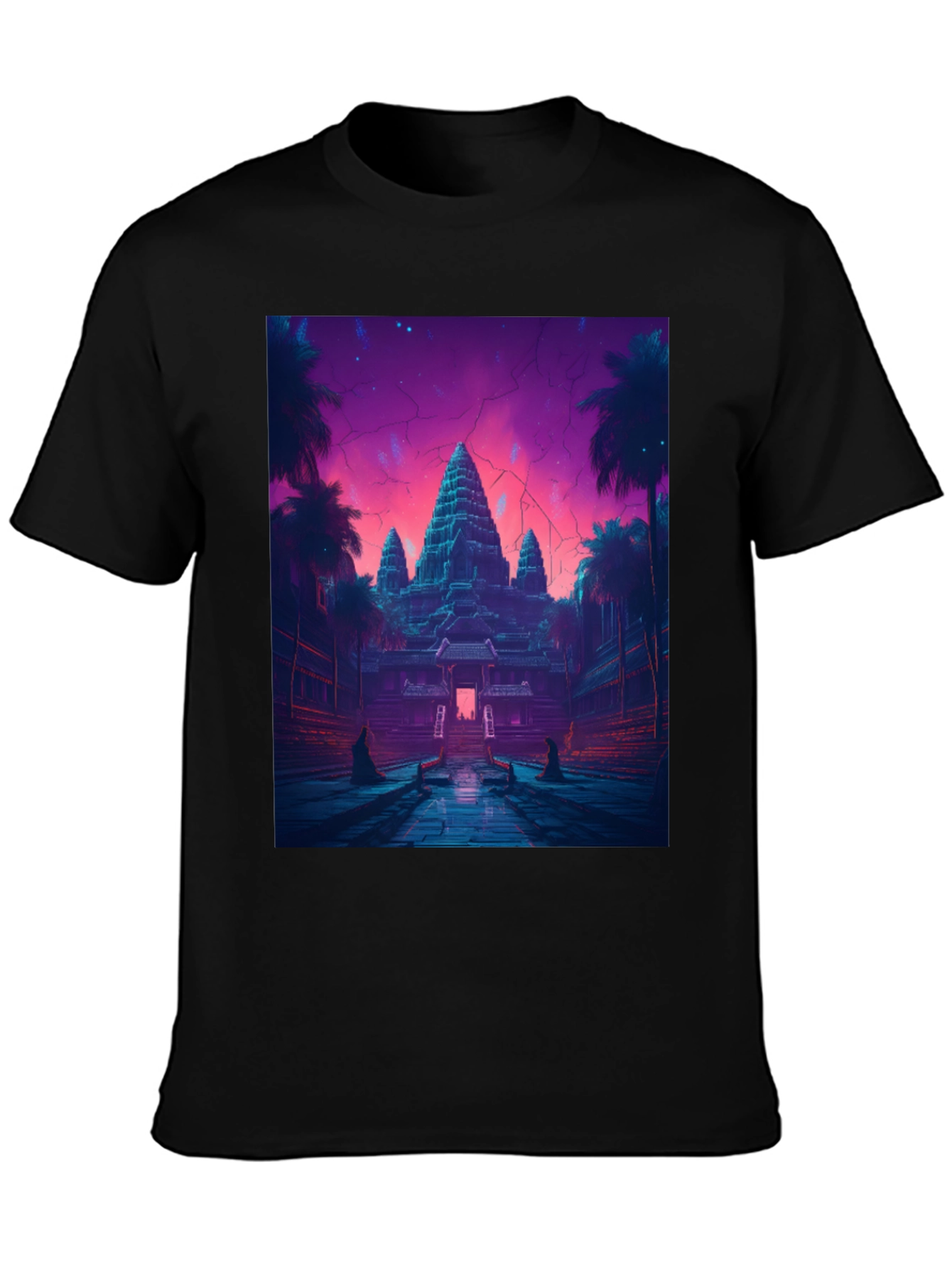 Angkor Wat Graphic T-Shirt - Retro Temple Design
