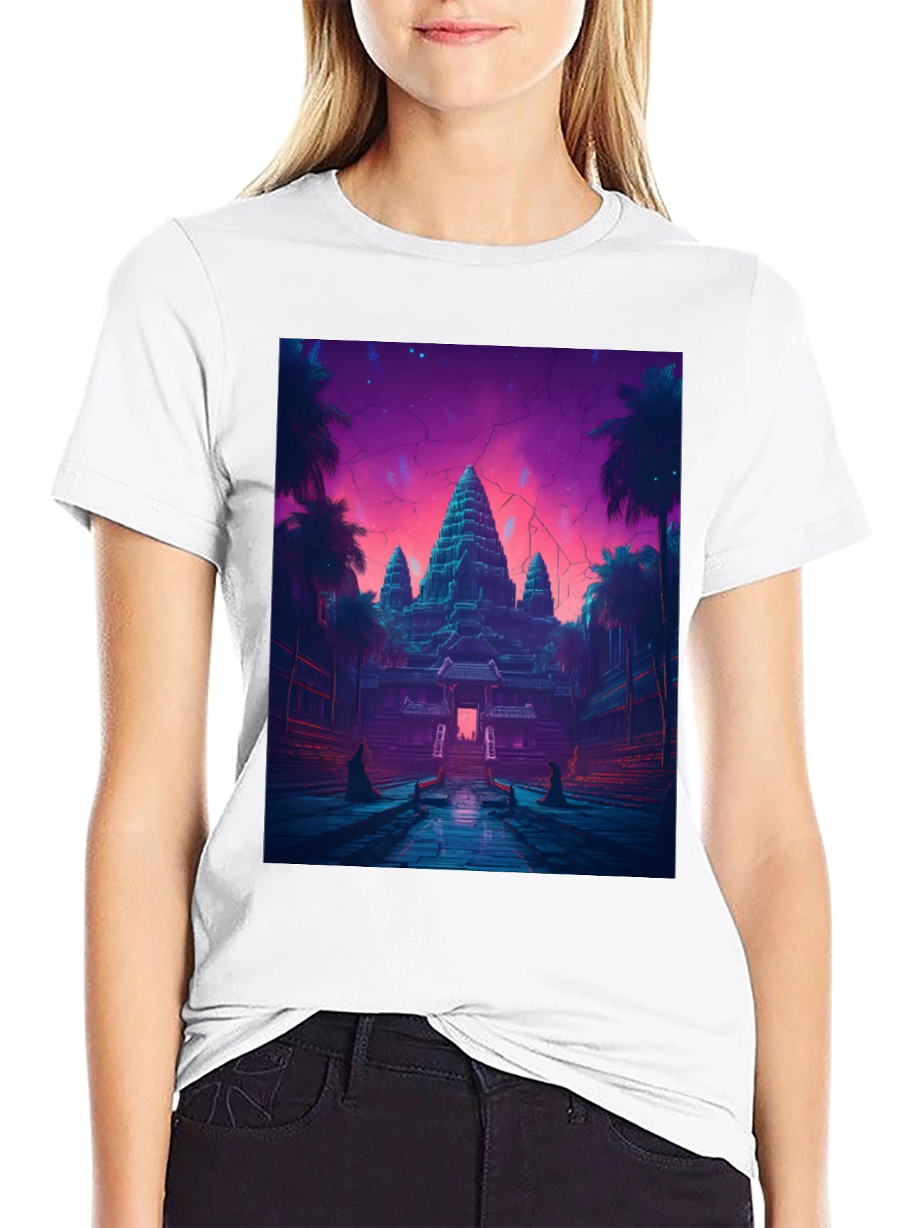 Angkor Wat Graphic T-Shirt - Retro Temple Design