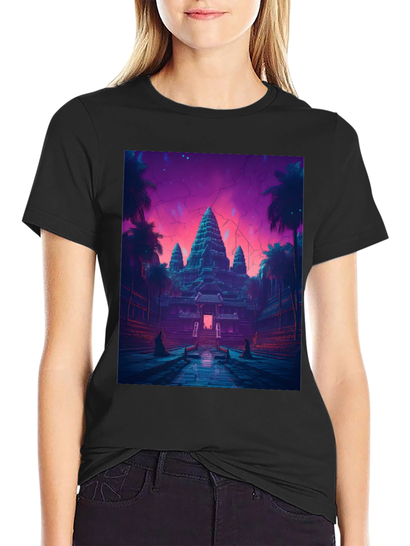 Angkor Wat Graphic T-Shirt - Retro Temple Design