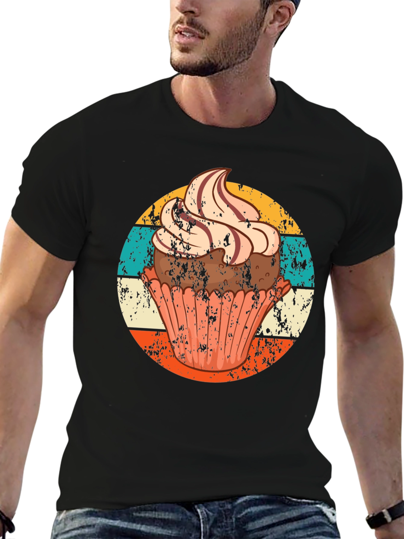 Cupcake Graphic T-Shirt - Retro Style Design