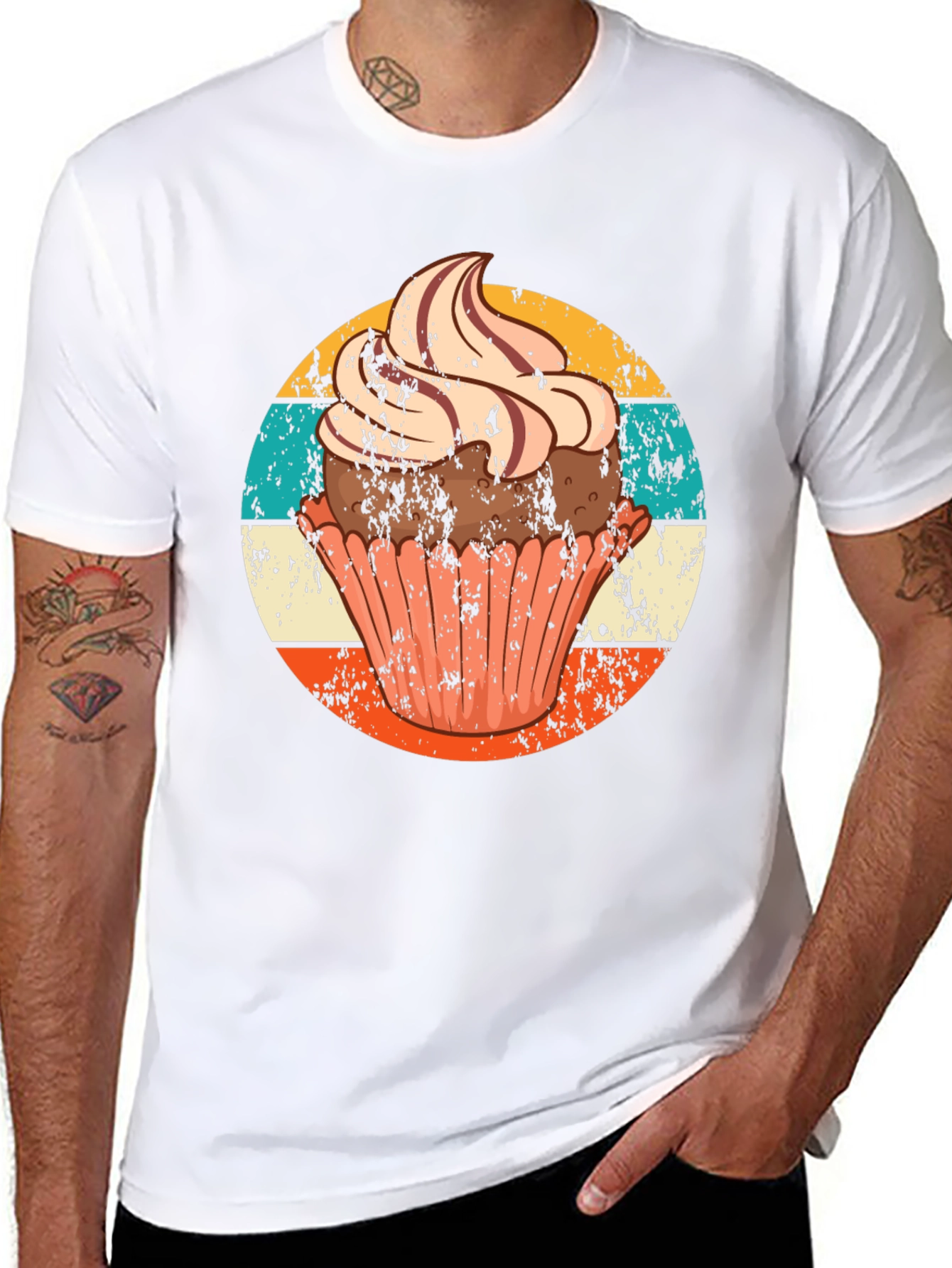 Cupcake Graphic T-Shirt - Retro Style Design