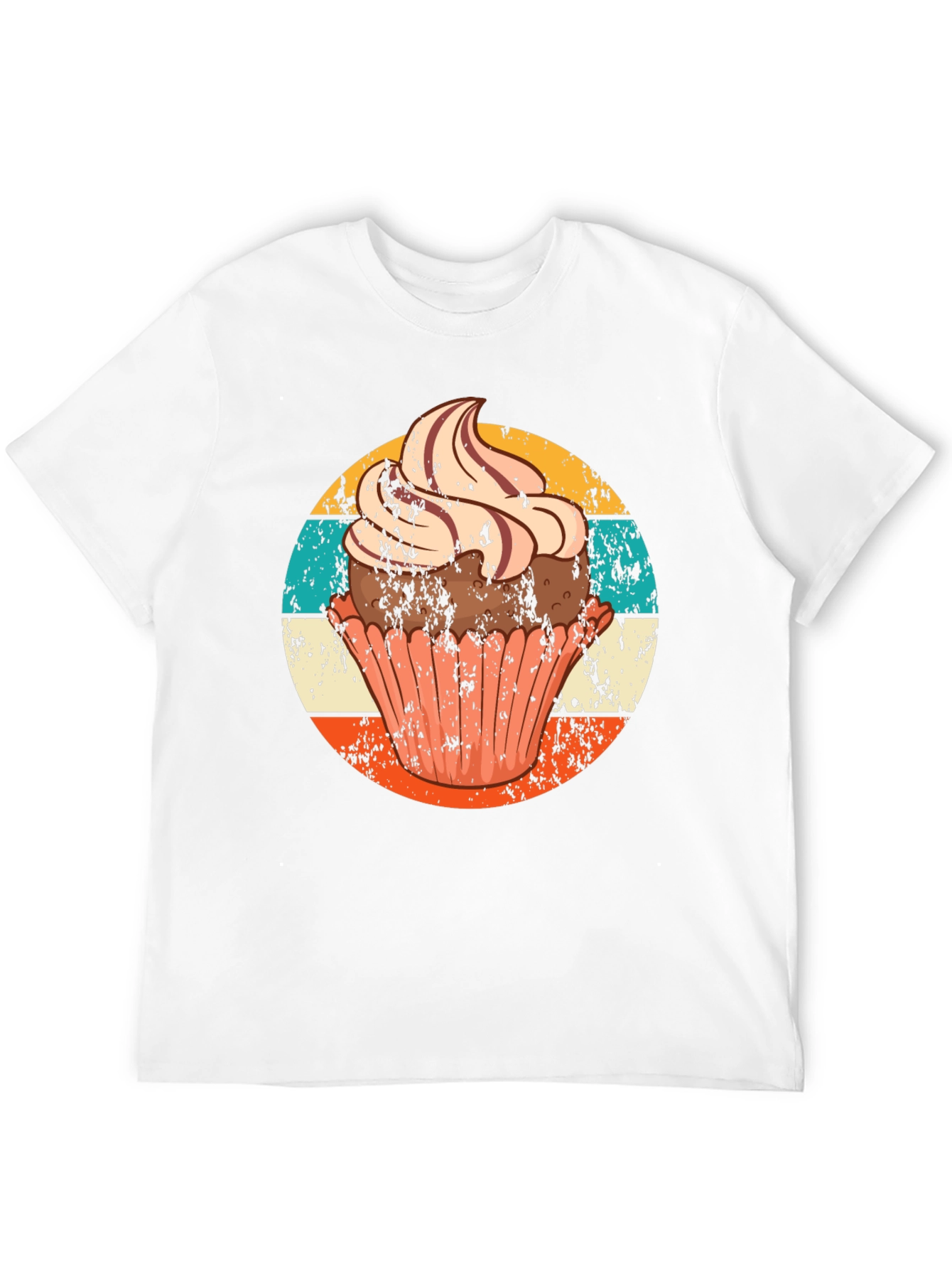 Cupcake Graphic T-Shirt - Retro Style Design