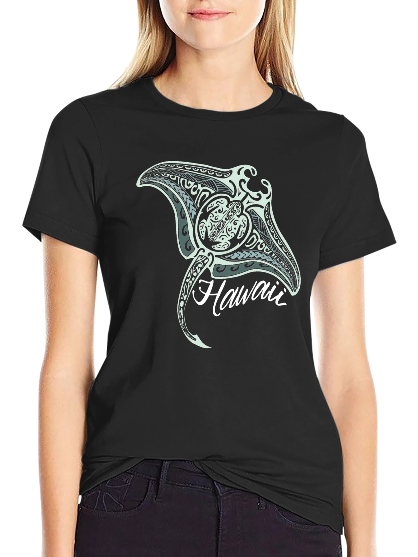 Hawaii Ray Graphic Tee - Black T-Shirt