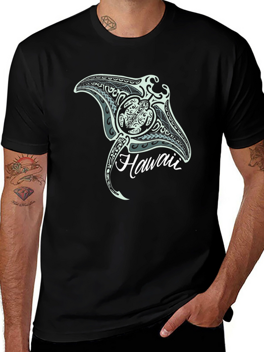 Hawaii Ray Graphic Tee - Black T-Shirt