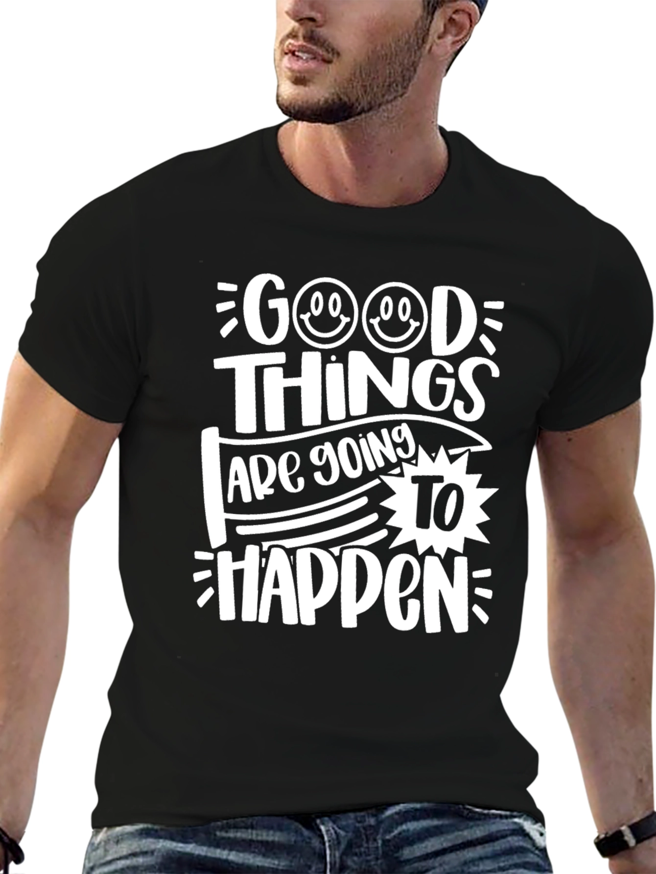 Good Things Happen Graphic Tee - Black