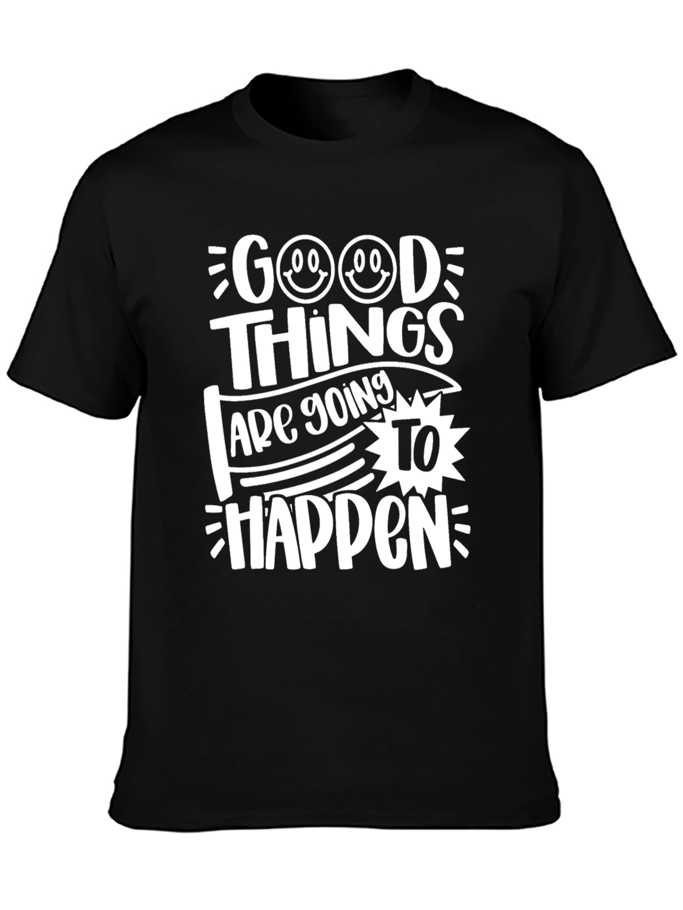 Good Things Happen Graphic Tee - Black