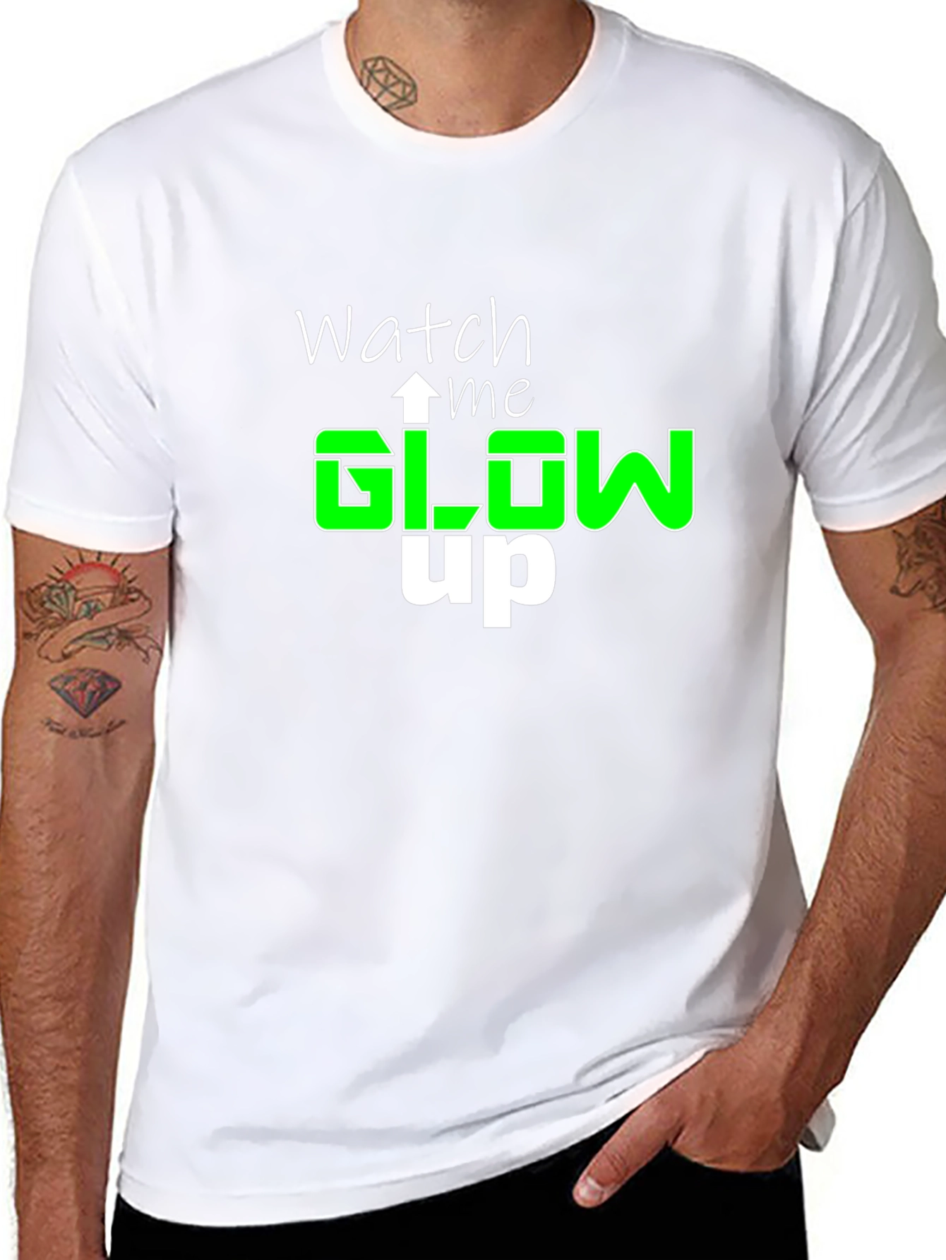Watch Me Glow Up T-Shirt - Stylish Graphic Tee