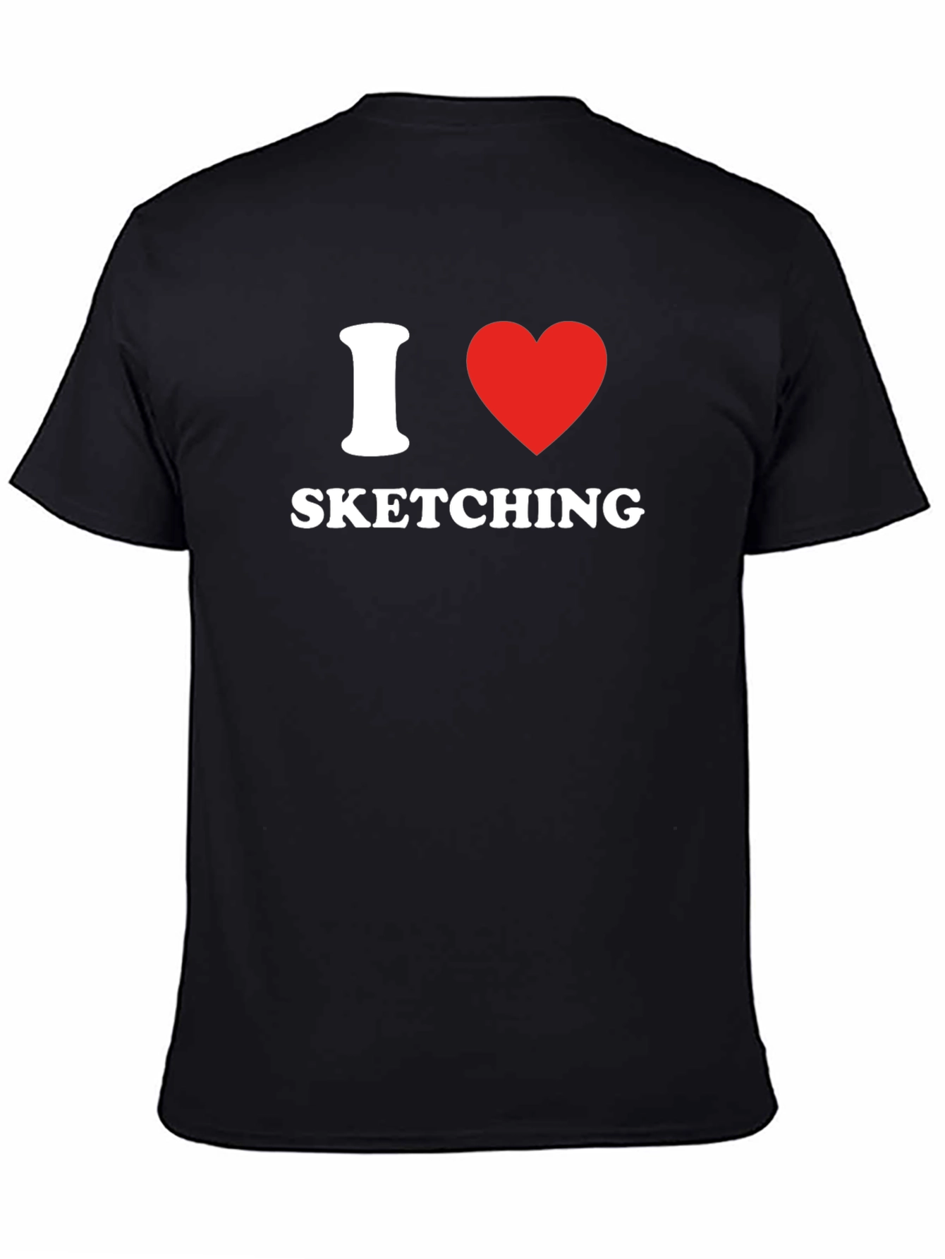 I Heart Sketching Graphic Tee - Stylish Black T-Shirt