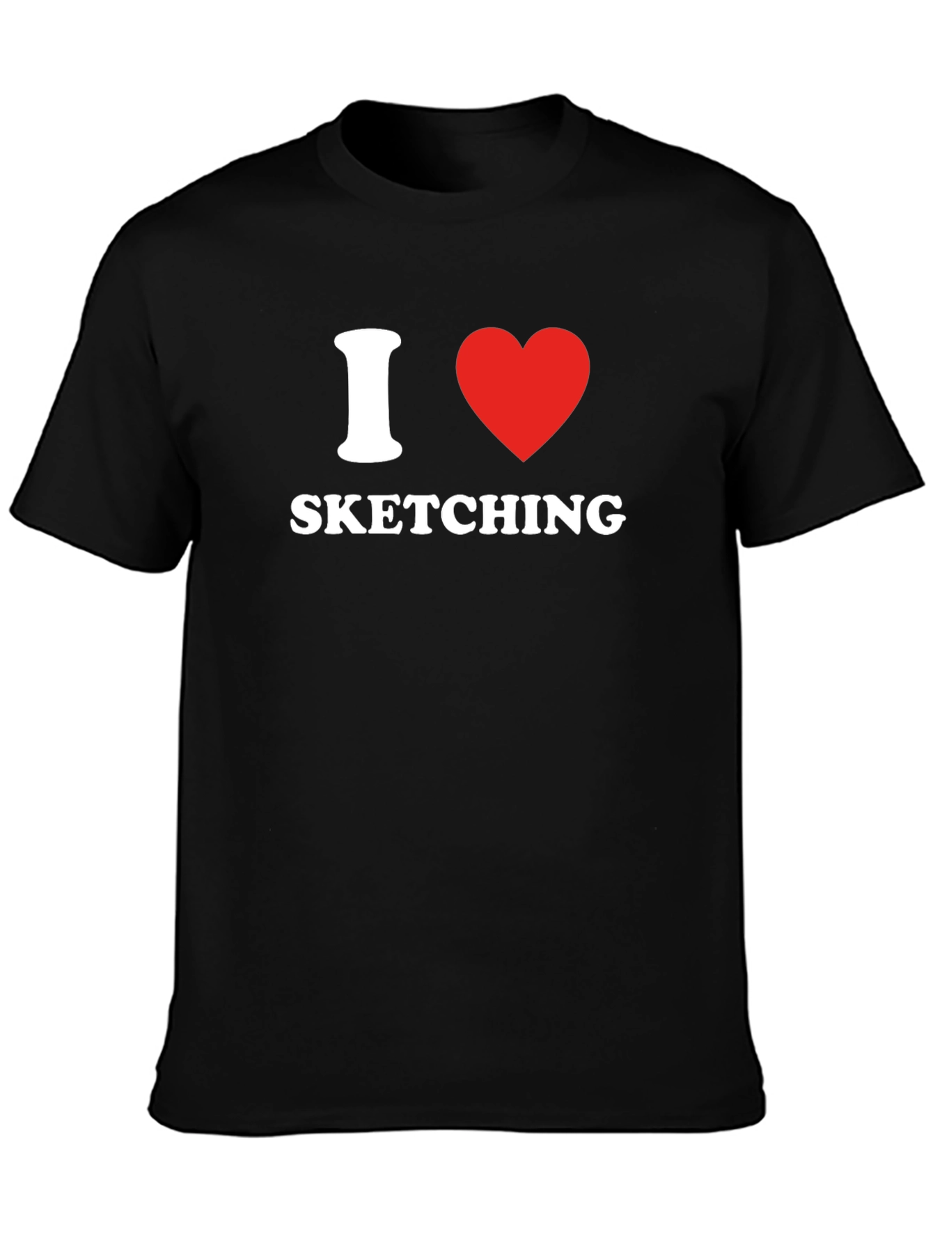 I Heart Sketching Graphic Tee - Stylish Black T-Shirt