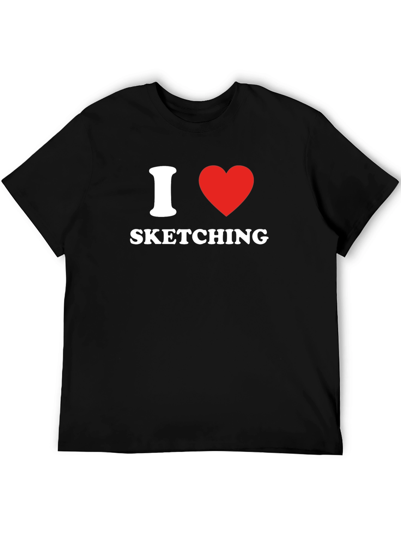 I Heart Sketching Graphic Tee - Stylish Black T-Shirt