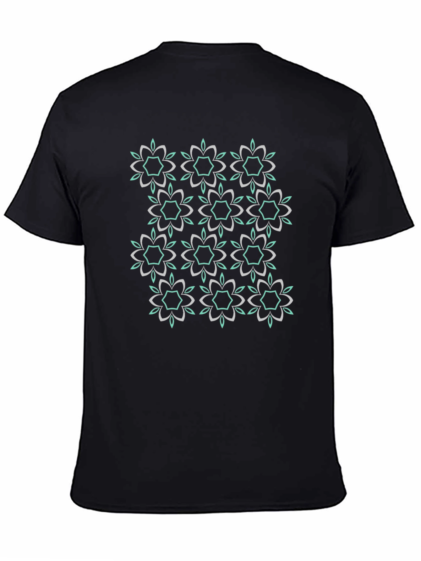 Modern Floral Tee - Black Graphic Print Shirt