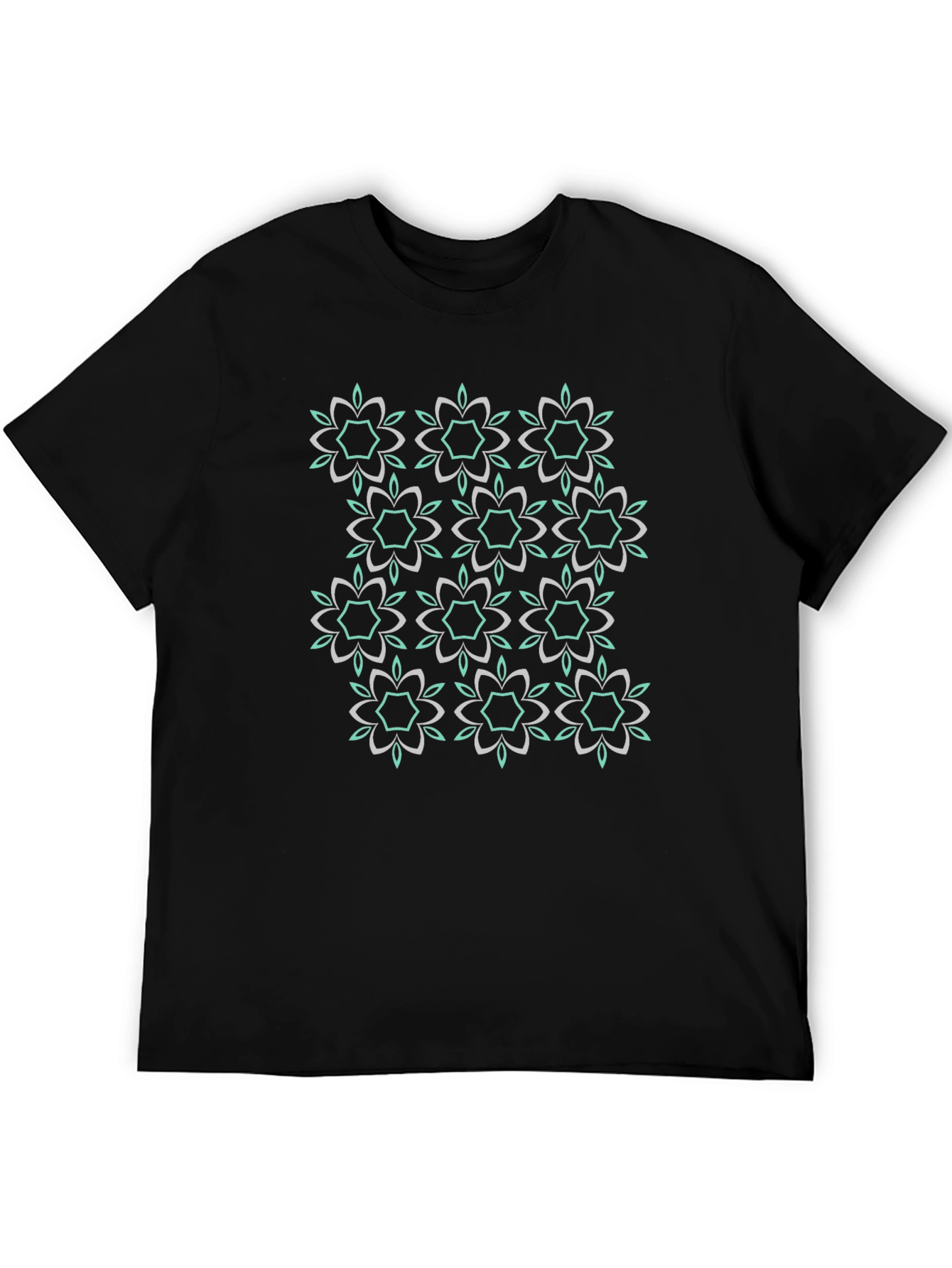 Modern Floral Tee - Black Graphic Print Shirt