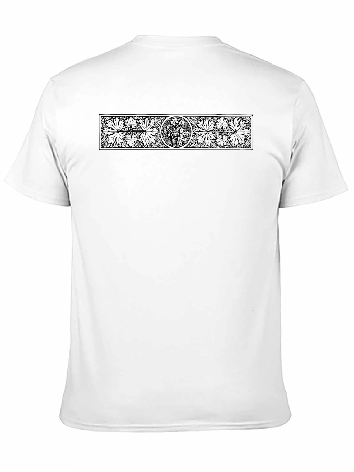 Elegant Floral Pattern Black T-Shirt
