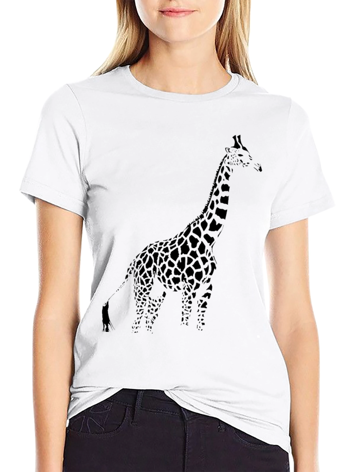 Giraffe Graphic Black Tee
