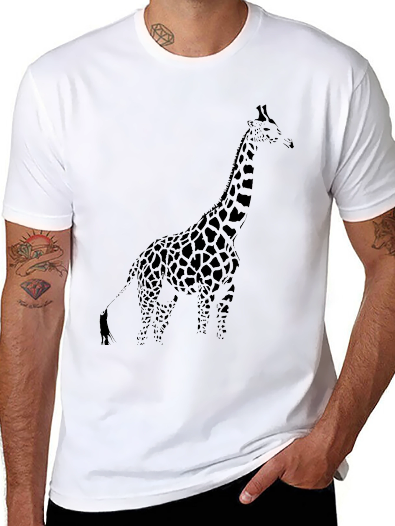 Giraffe Graphic Black Tee