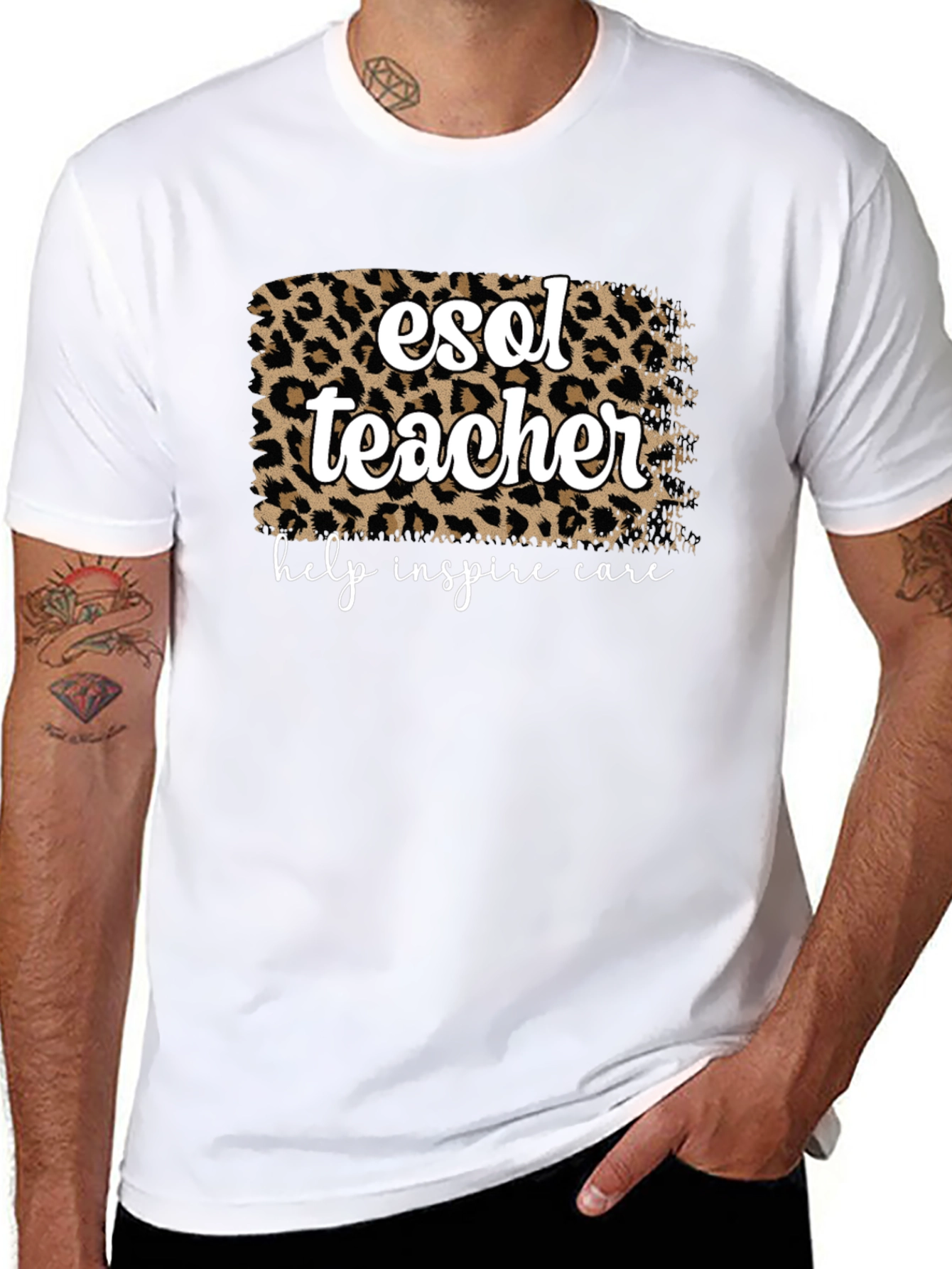 ESOL Teacher Leopard Print T-Shirt