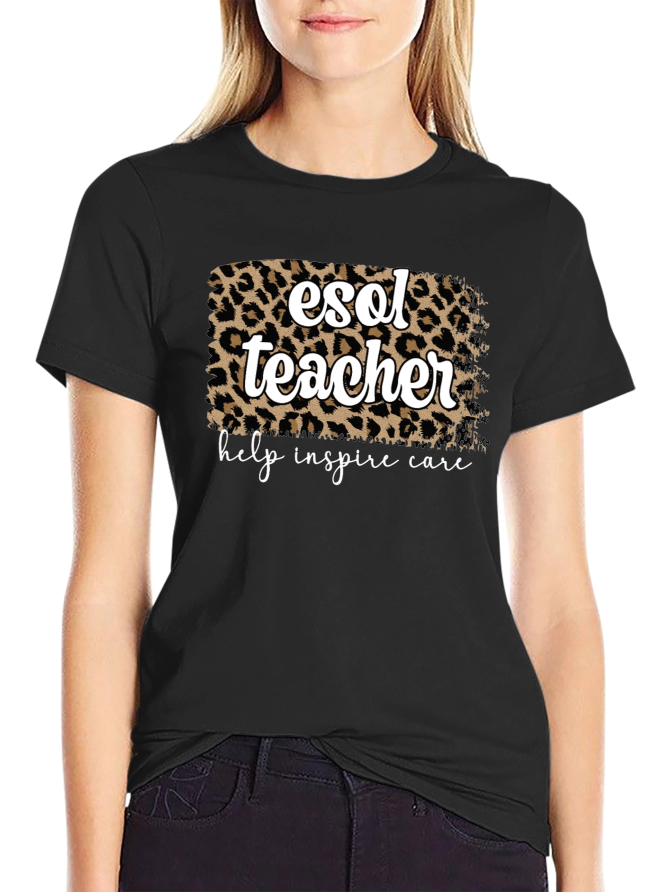 ESOL Teacher Leopard Print T-Shirt