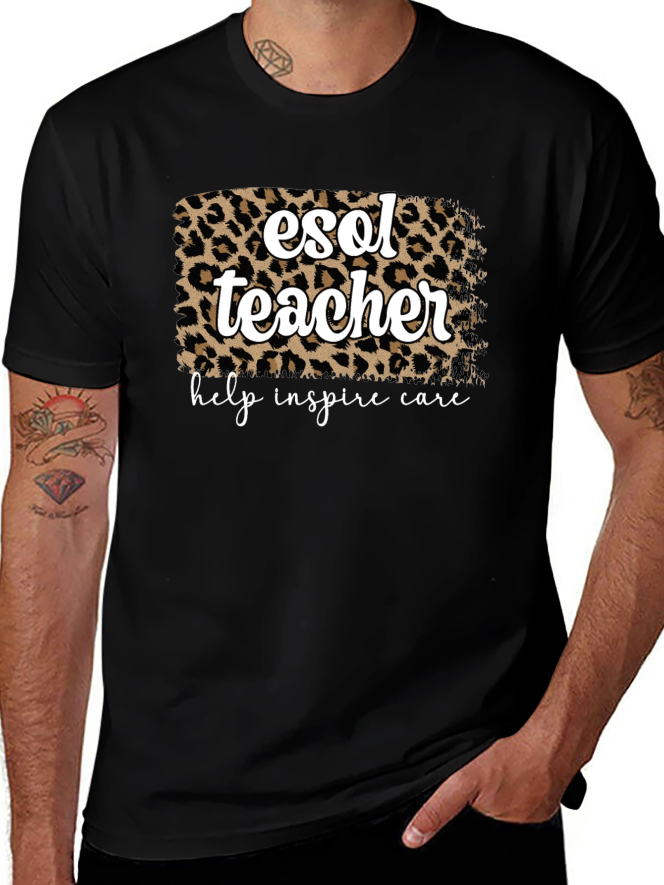 ESOL Teacher Leopard Print T-Shirt