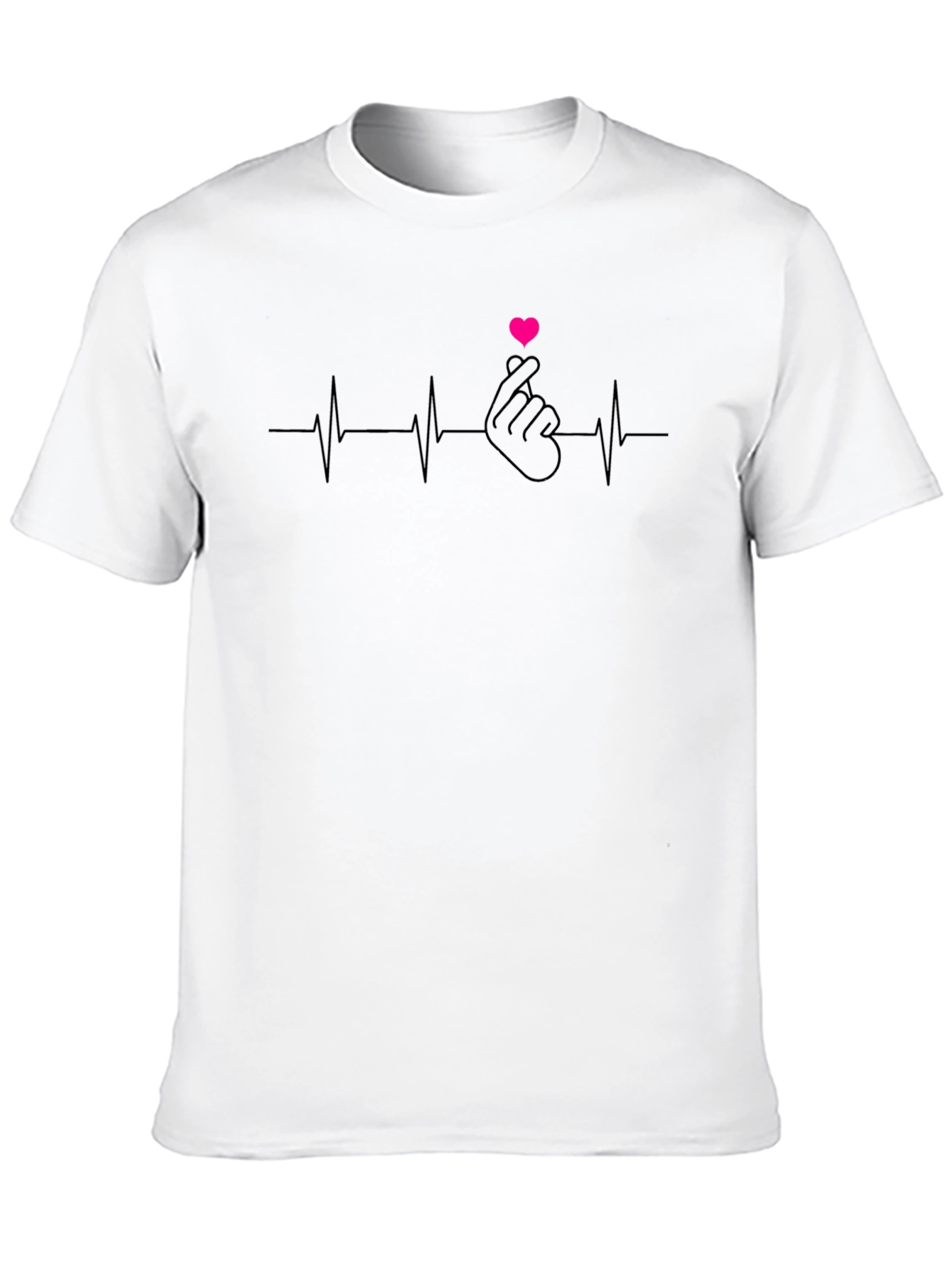 Heartbeat Finger Heart Graphic T-Shirt