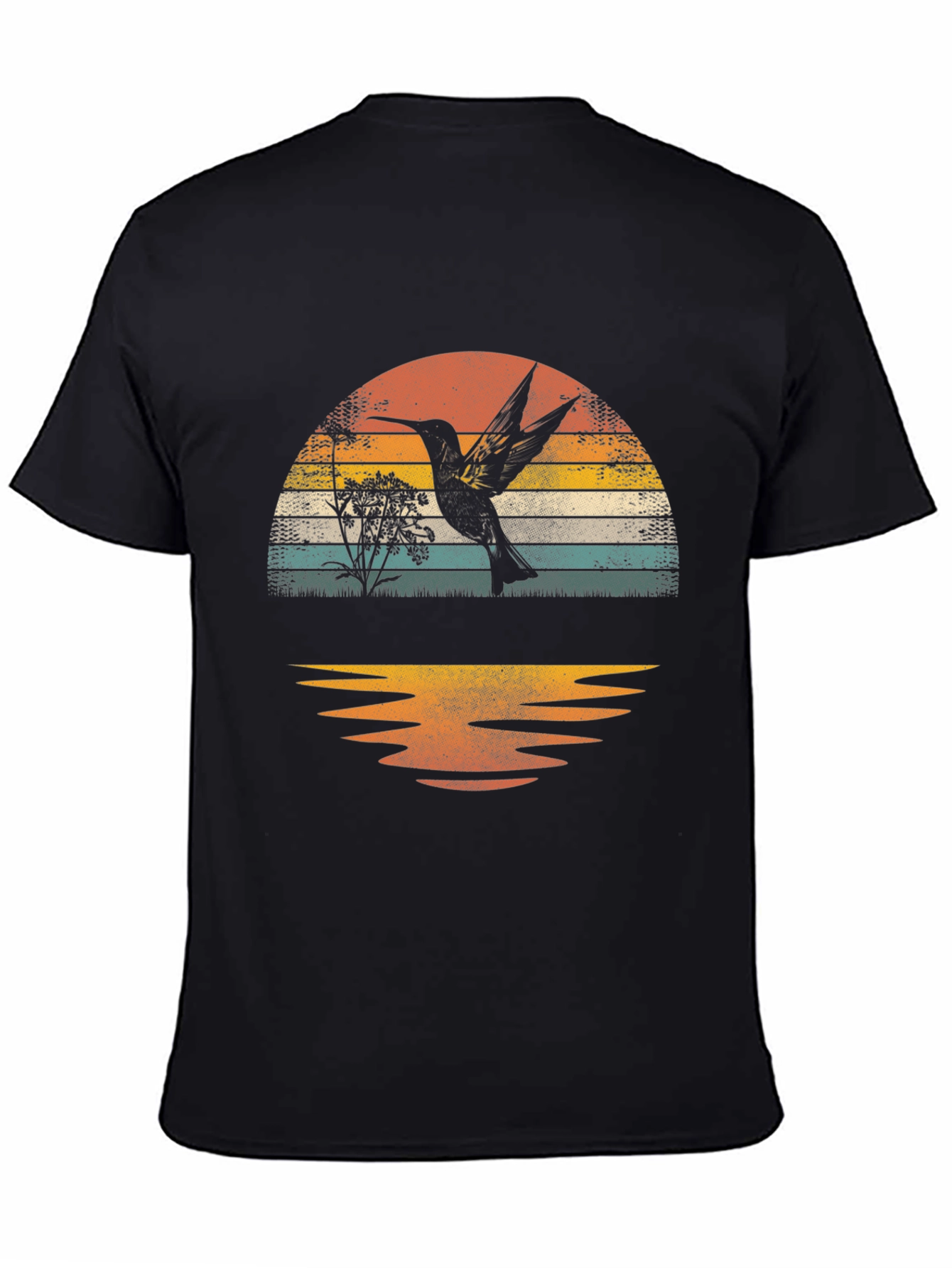 Hummingbird Sunset Graphic Tee - Nature Inspired Design