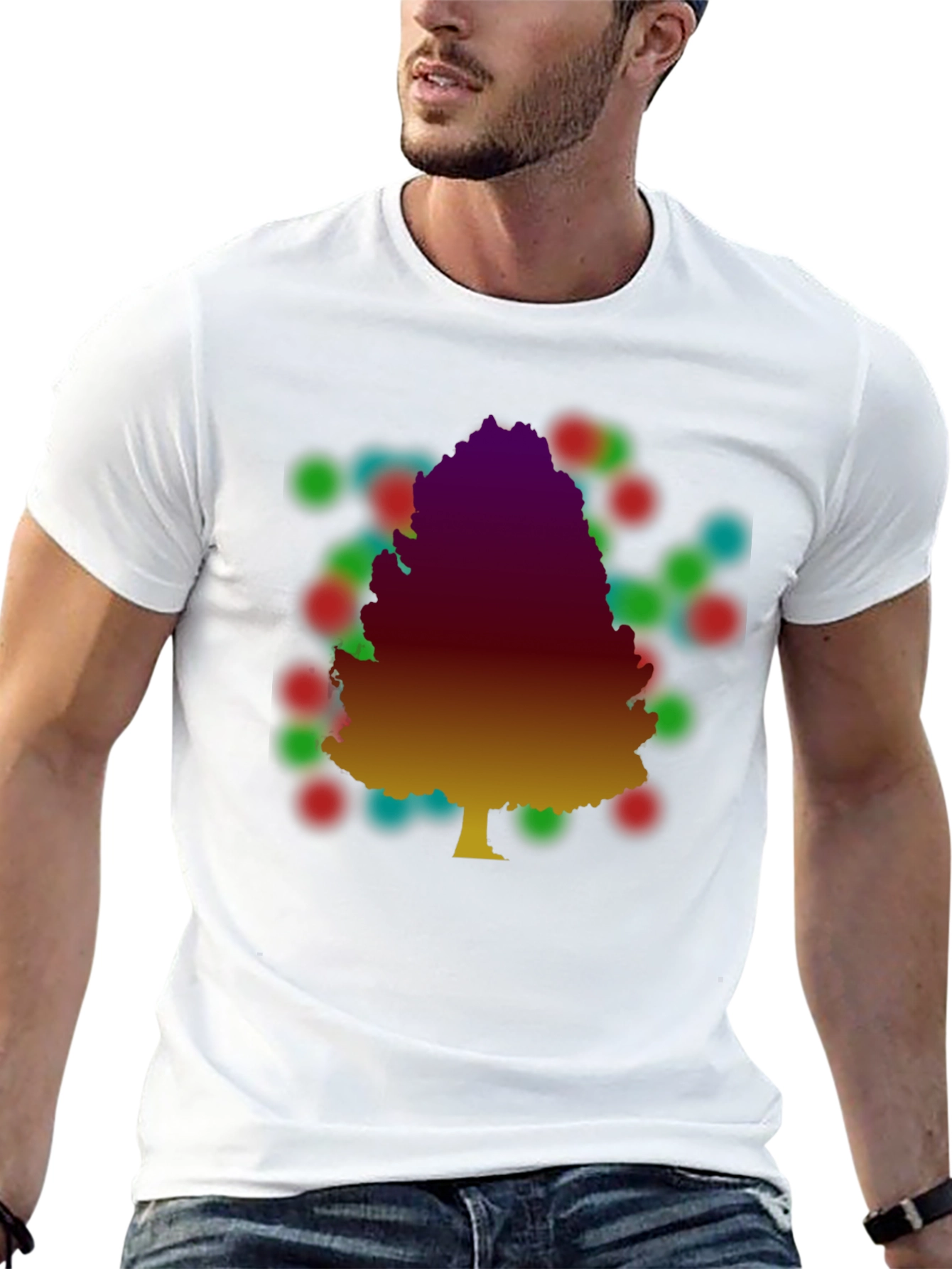 Tree Silhouette Graphic Print T-Shirt