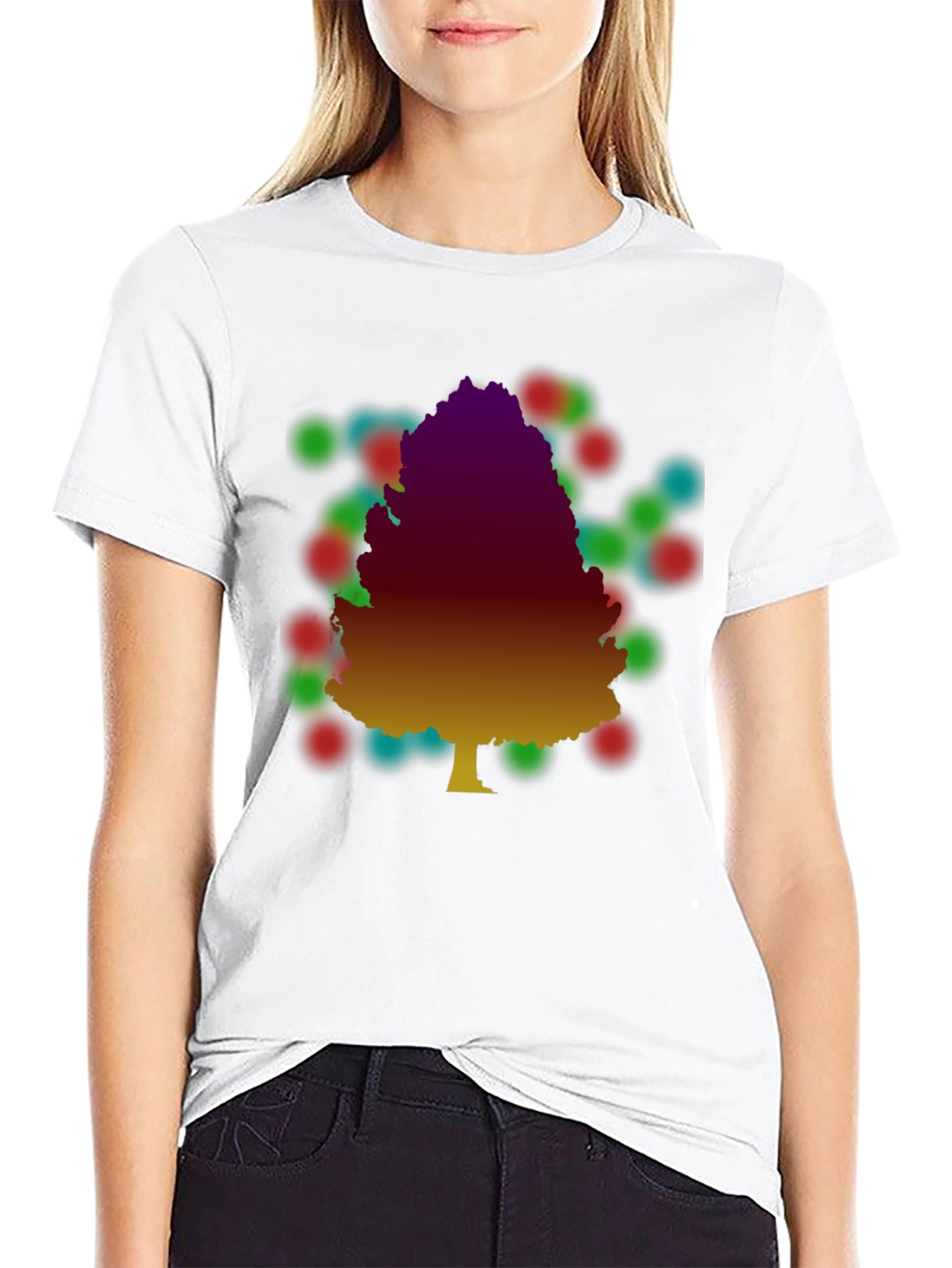 Tree Silhouette Graphic Print T-Shirt